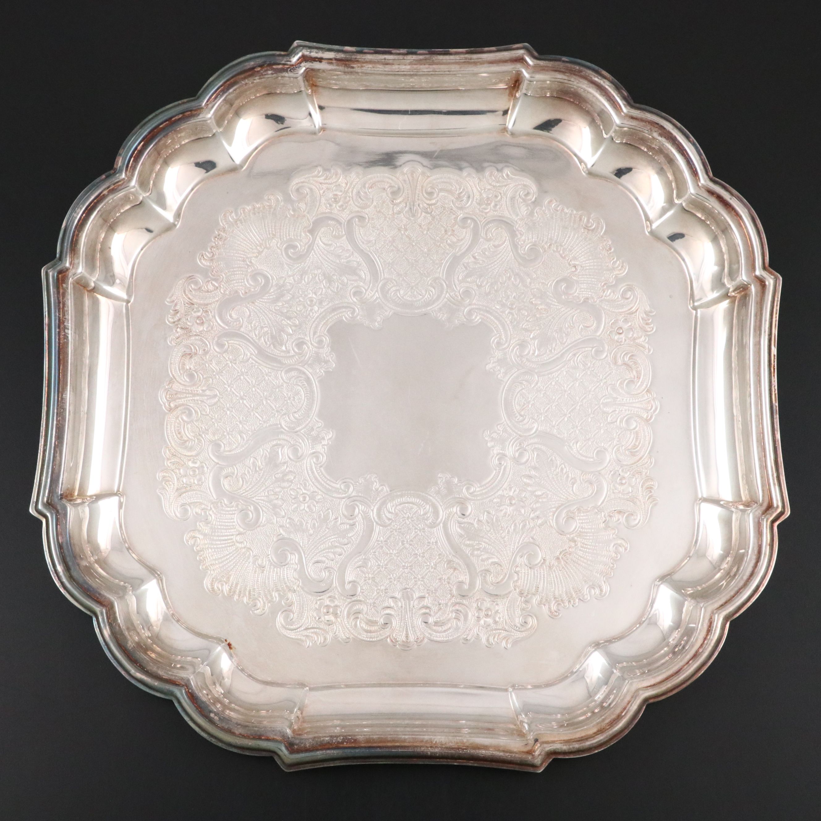 Victorian Silver Plate and Etched Glass Claret Pitcher with Carafe and Tray