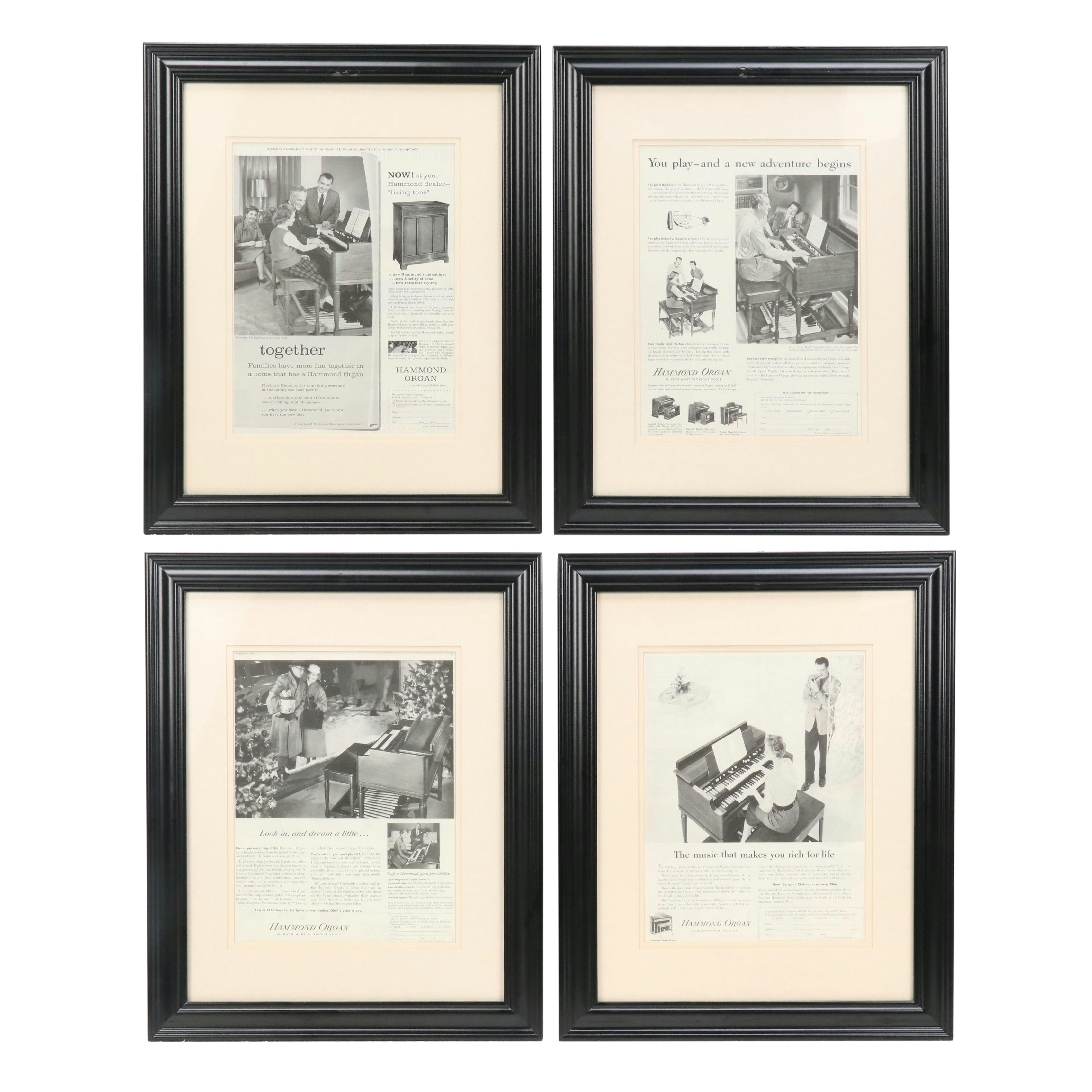 Hammond Organ Letterpress Halftone Magazine Advertisements, Mid-20th C.