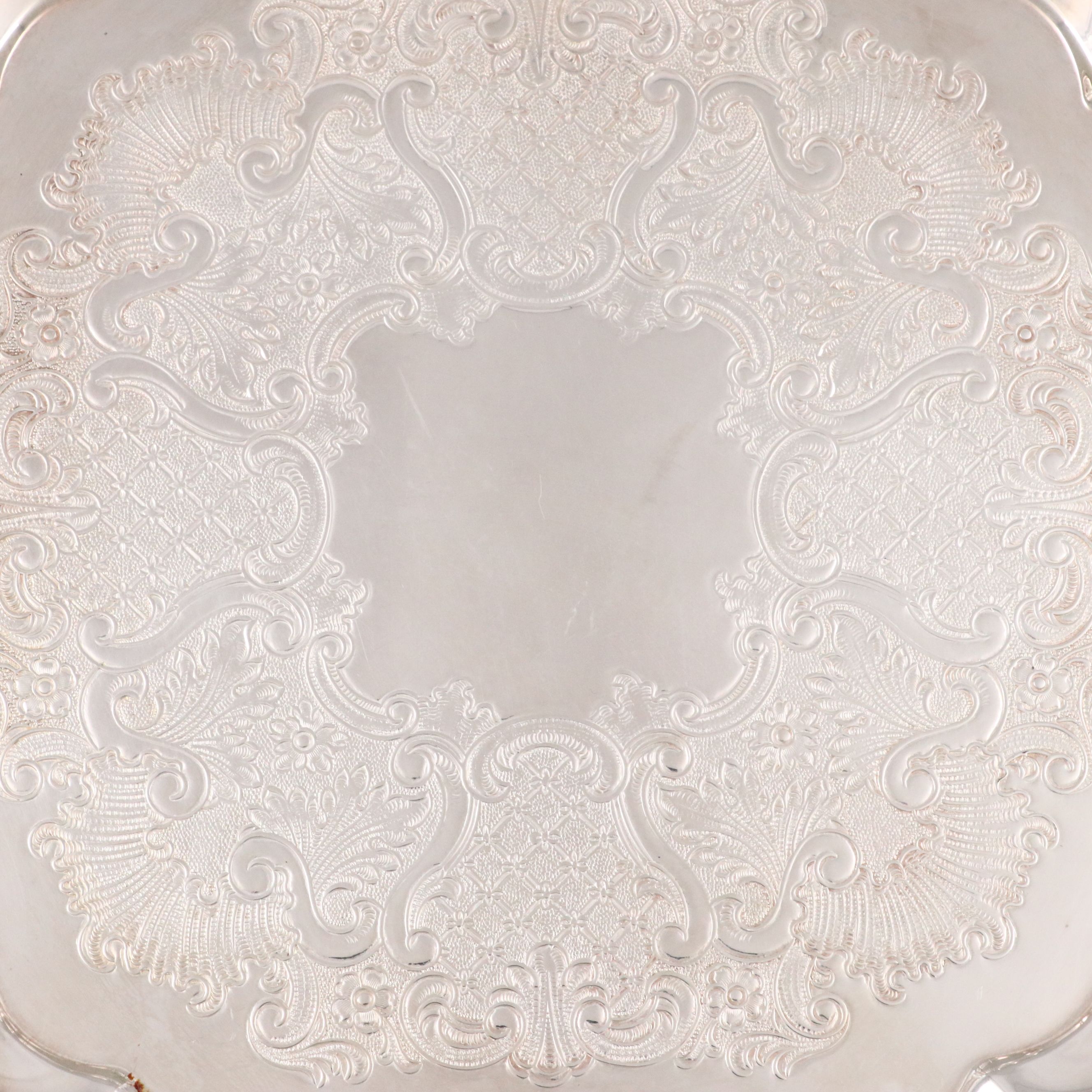 Victorian Silver Plate and Etched Glass Claret Pitcher with Carafe and Tray