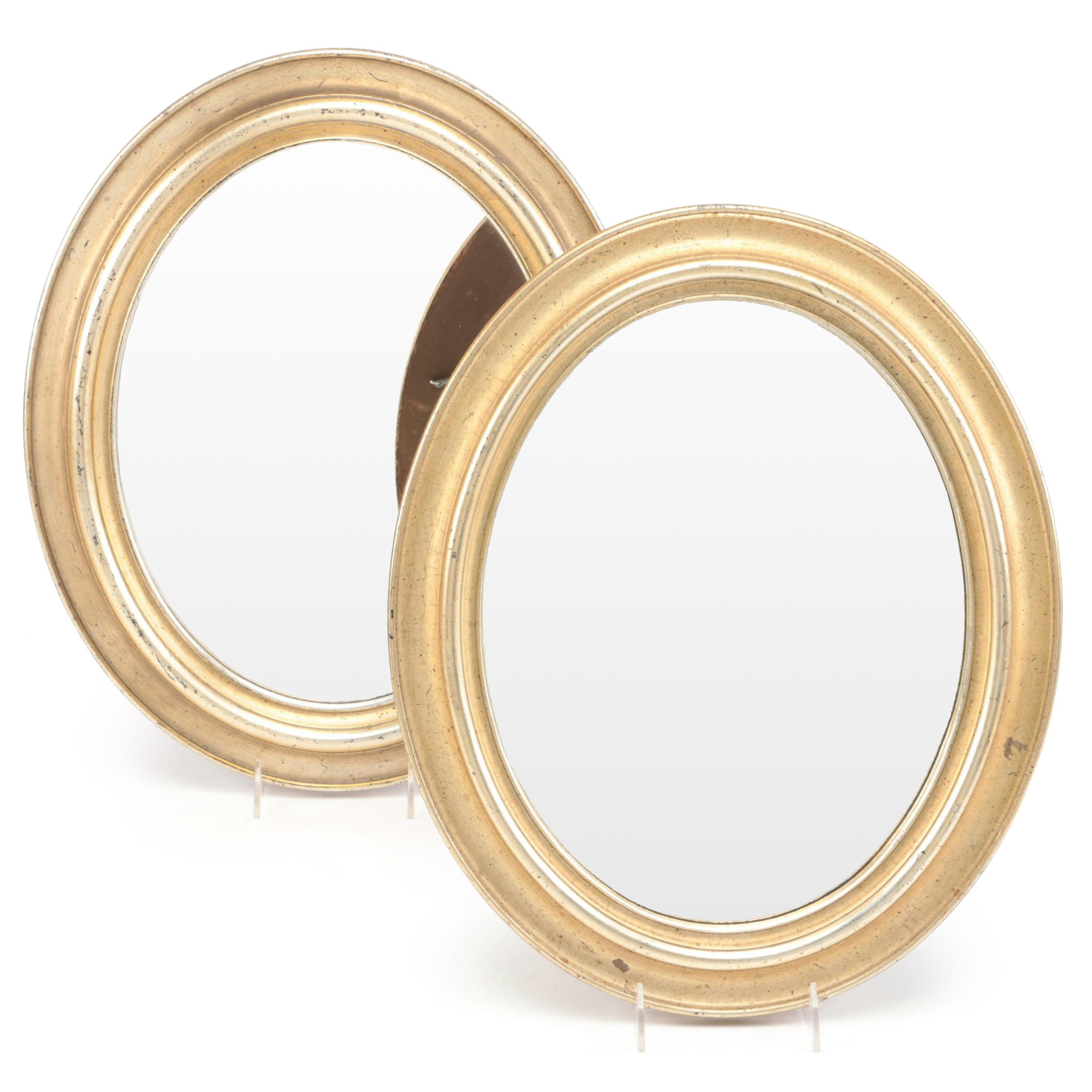 Borghese  with Other Oval Giltwood Hanging Mirrors, Mid-20th Century