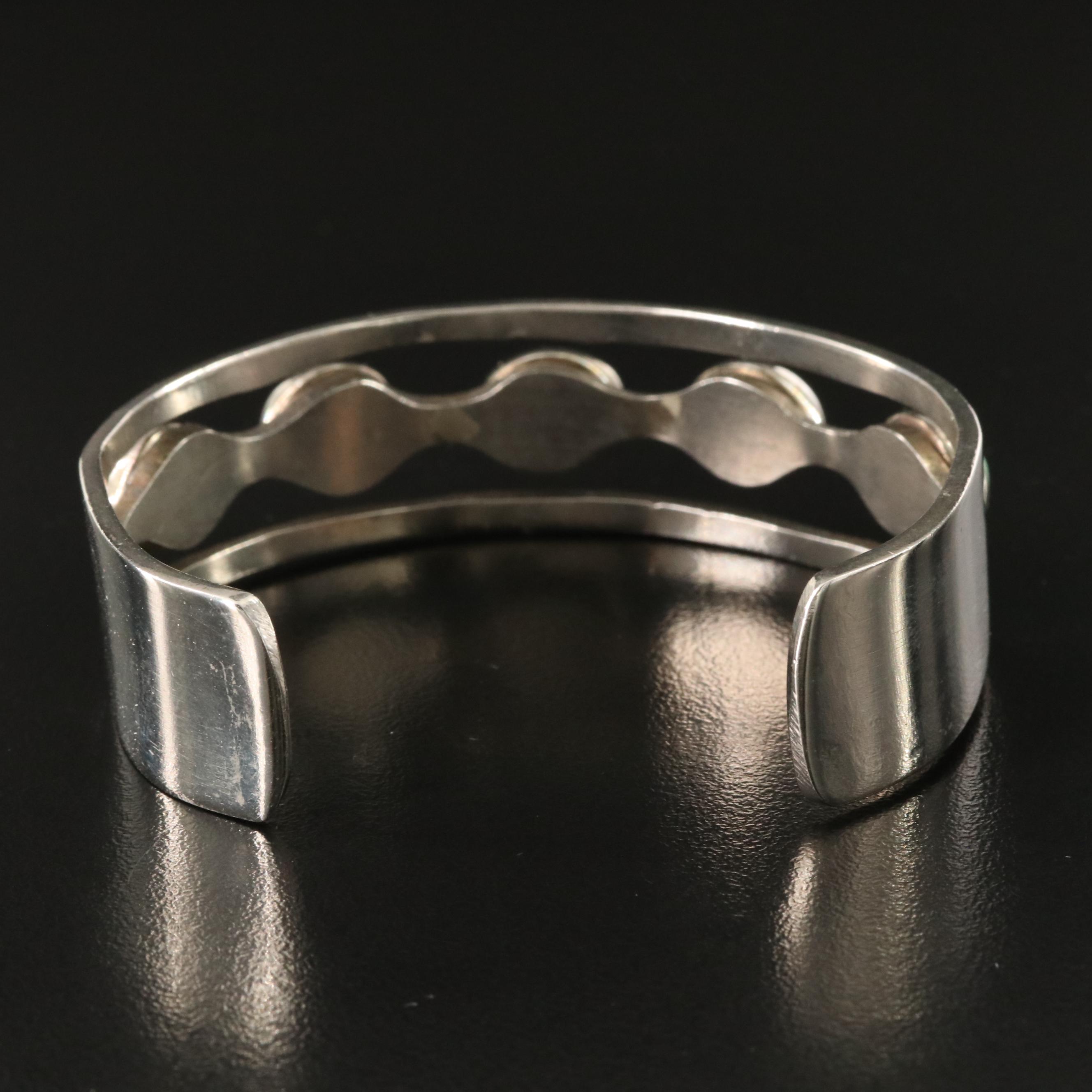 Mexican Sterling Faux Turquoise Cuff