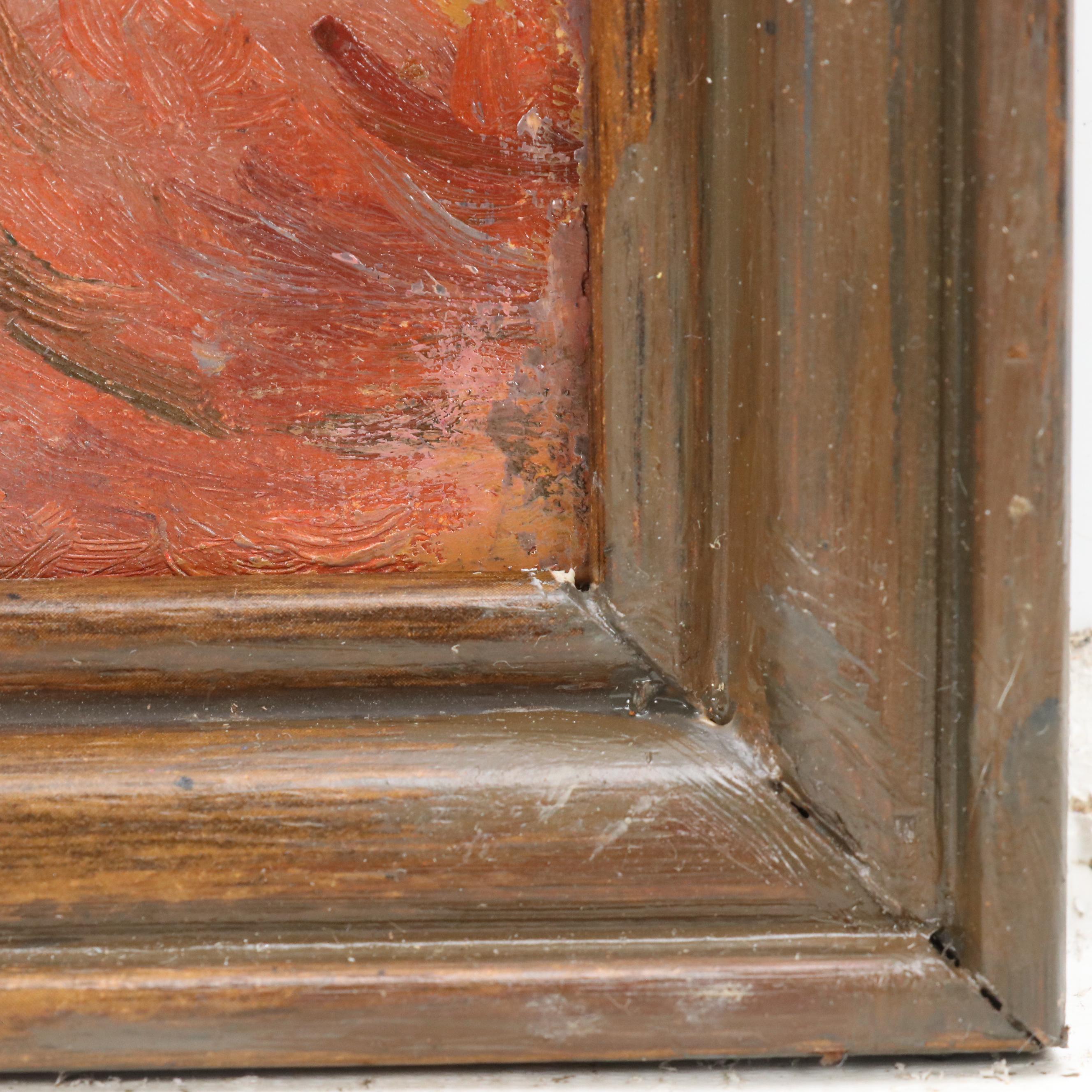 Attributed to Jeanne Reimbolte Landscape Oil Painting of Gnarled Tree