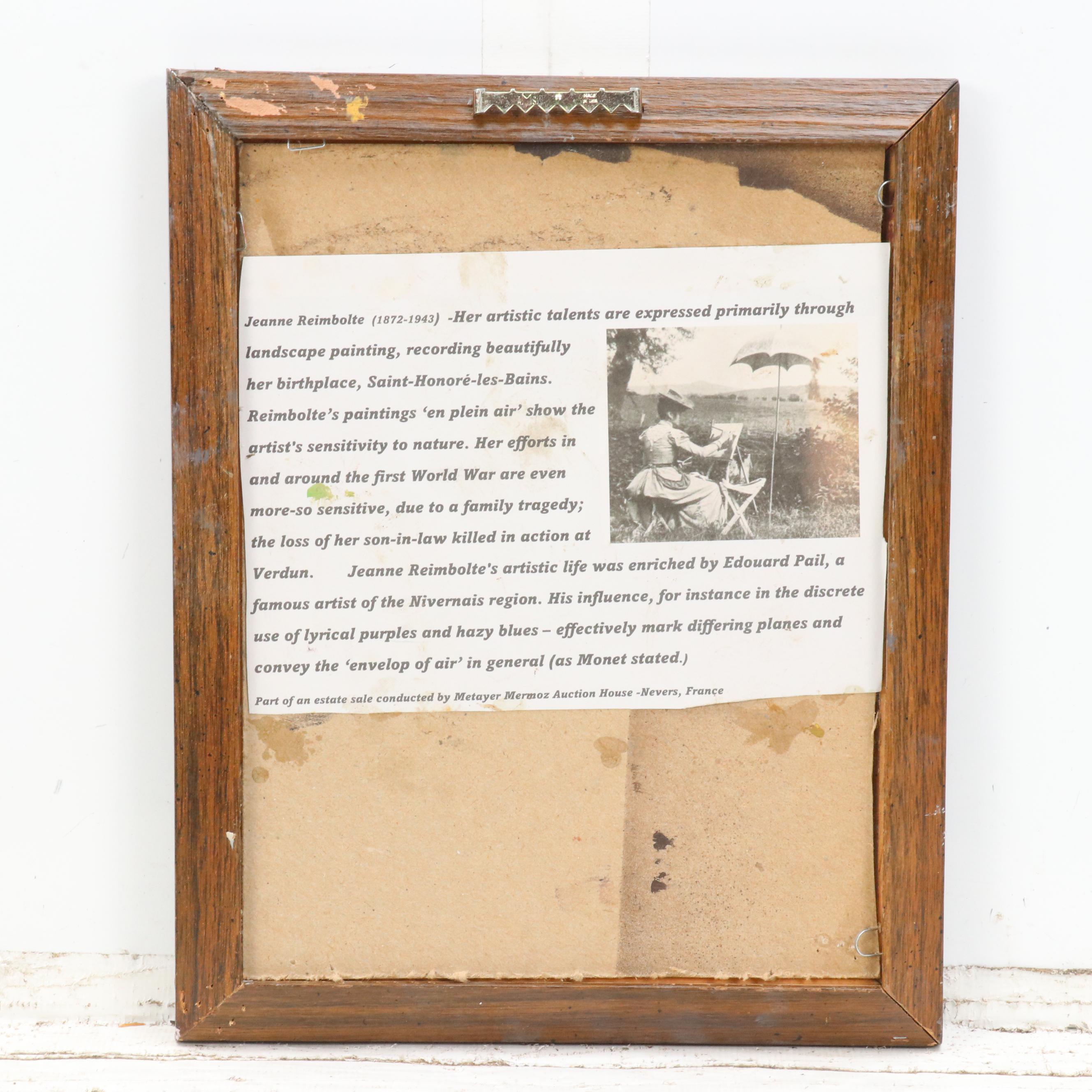 Attributed to Jeanne Reimbolte Landscape Oil Painting of Gnarled Tree