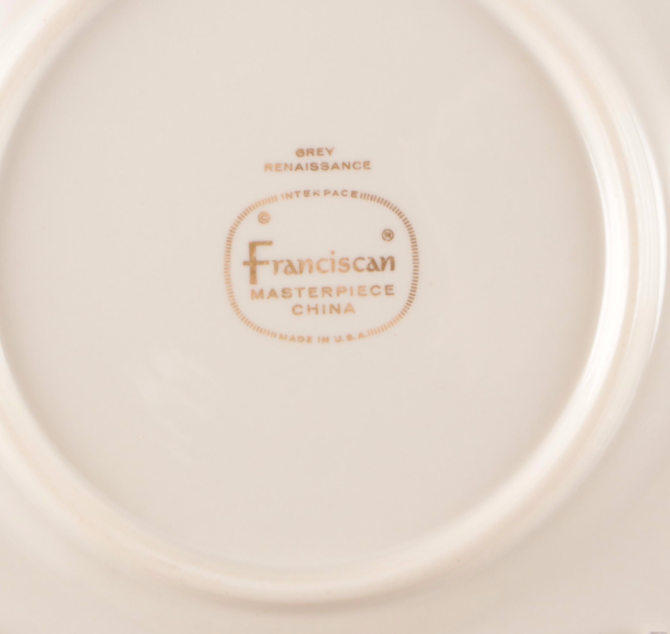 Franciscan "Renaissance Grey" Porcelain Tableware, Mid to Late 20th C.
