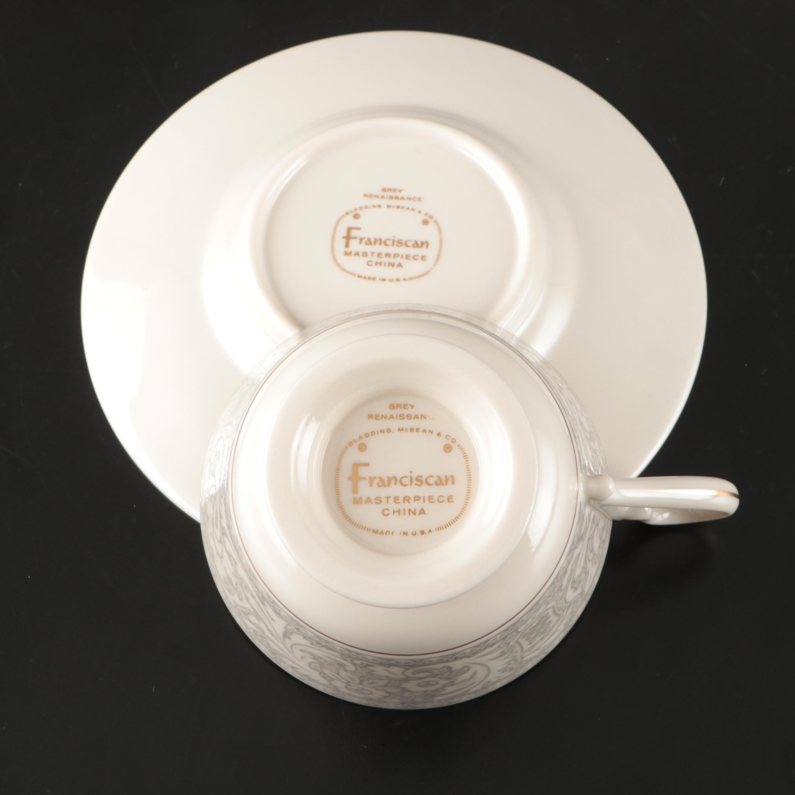 Franciscan "Renaissance Grey" Porcelain Tableware, Mid to Late 20th C.