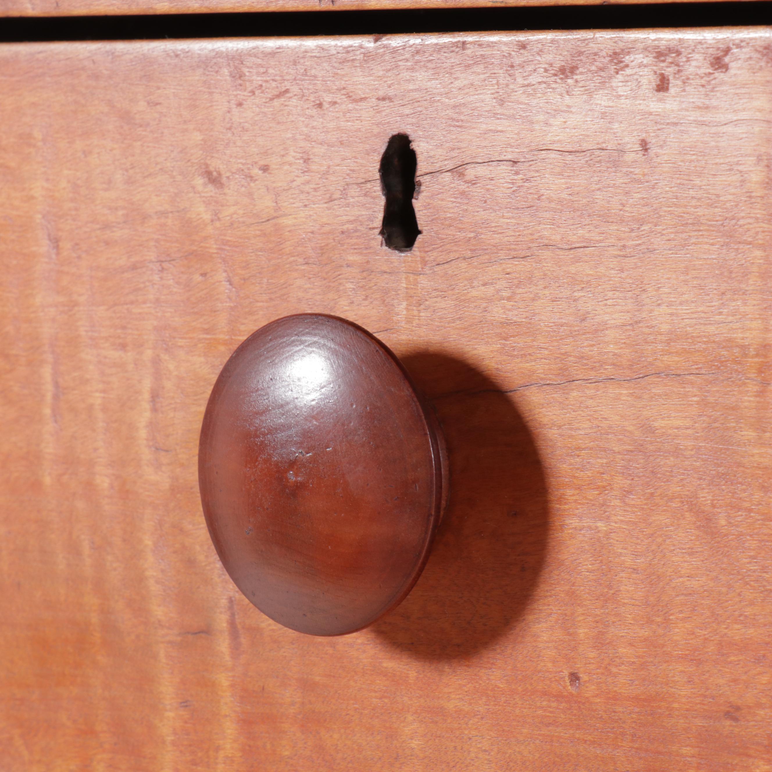 American Curly Maple and Cherry Chest of Drawers, Early 19th Century