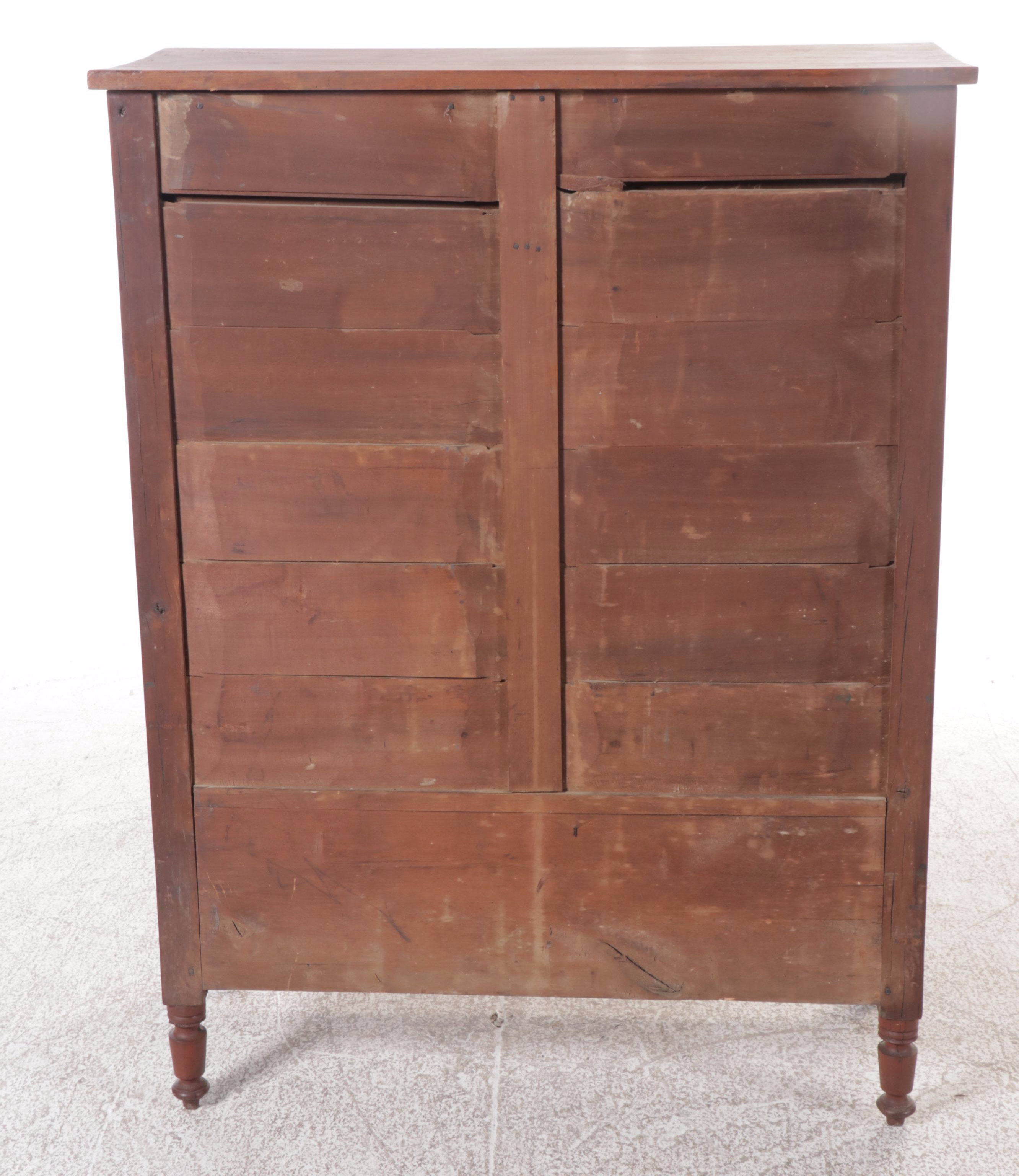 American Curly Maple and Cherry Chest of Drawers, Early 19th Century