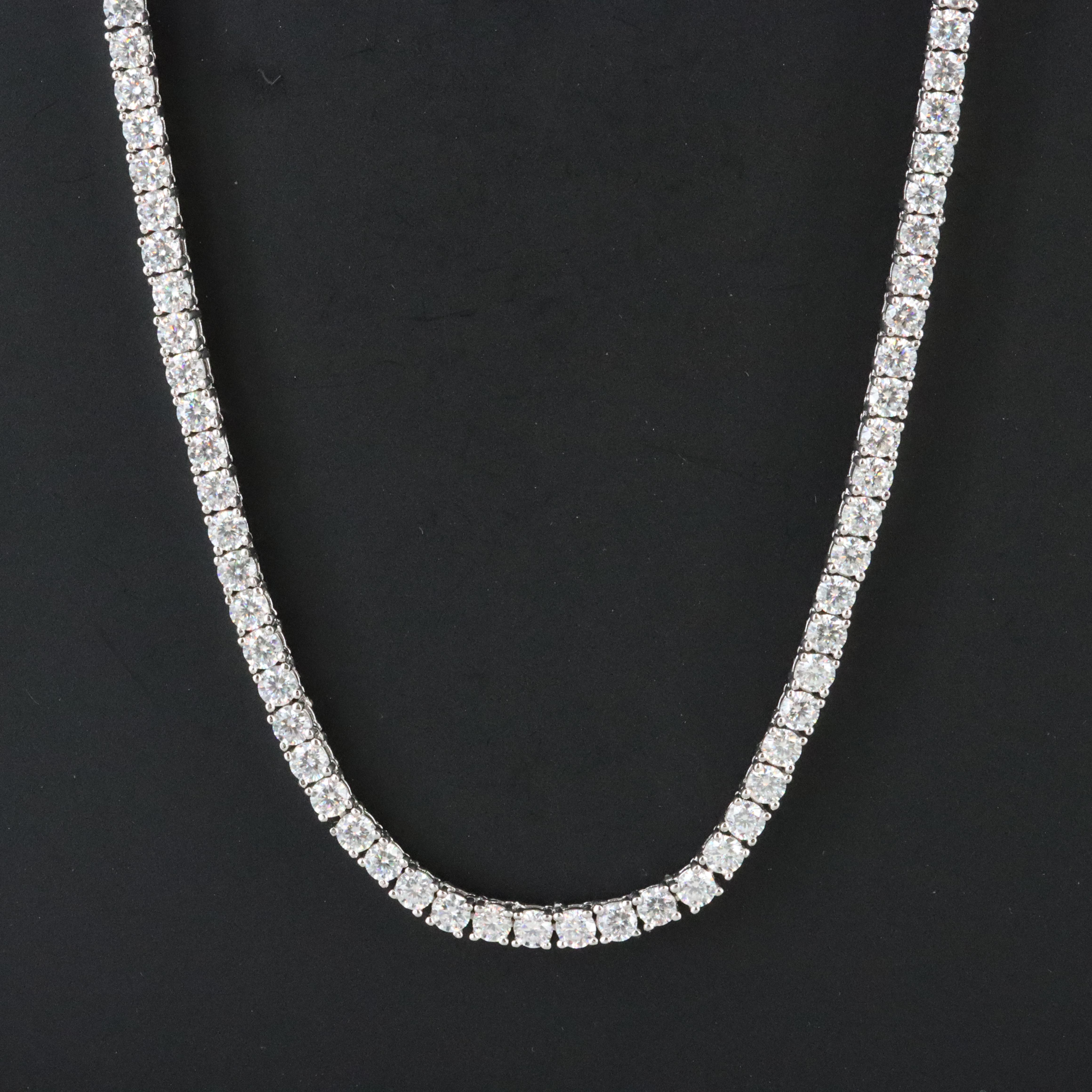 Sterling Moissanite Line Necklace