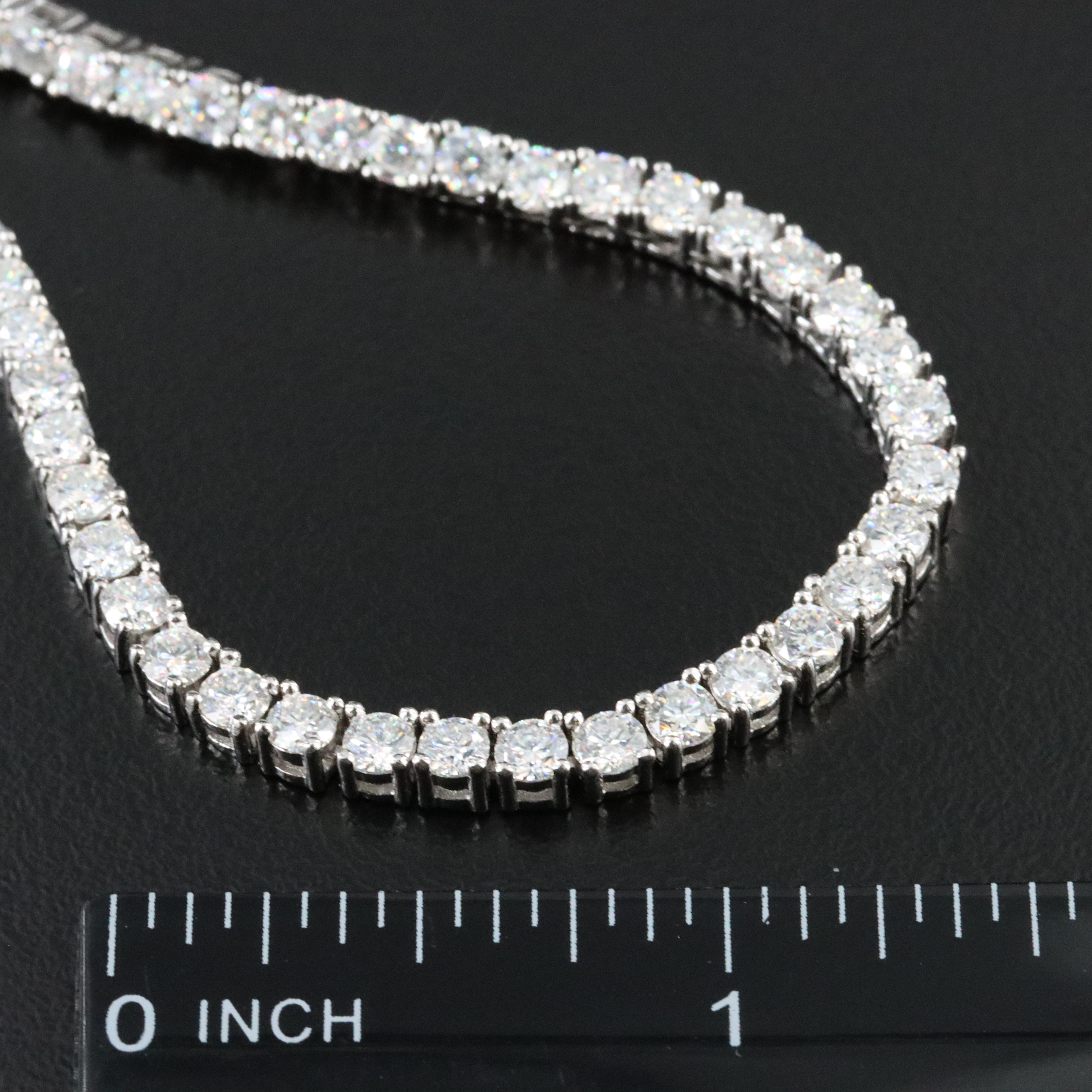 Sterling Moissanite Line Necklace