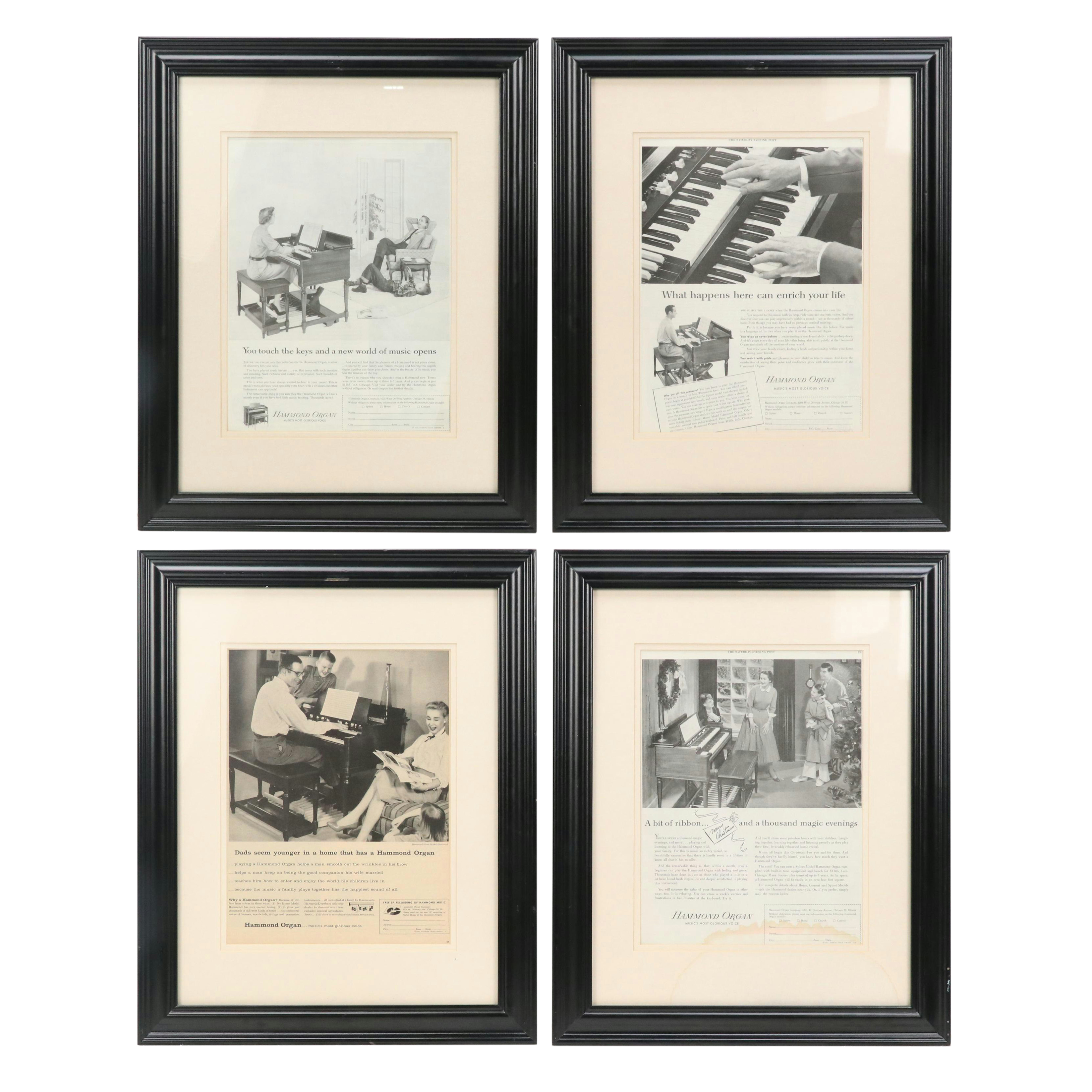 Hammond Organ Letterpress Halftone Magazine Advertisements, Mid-20th C.