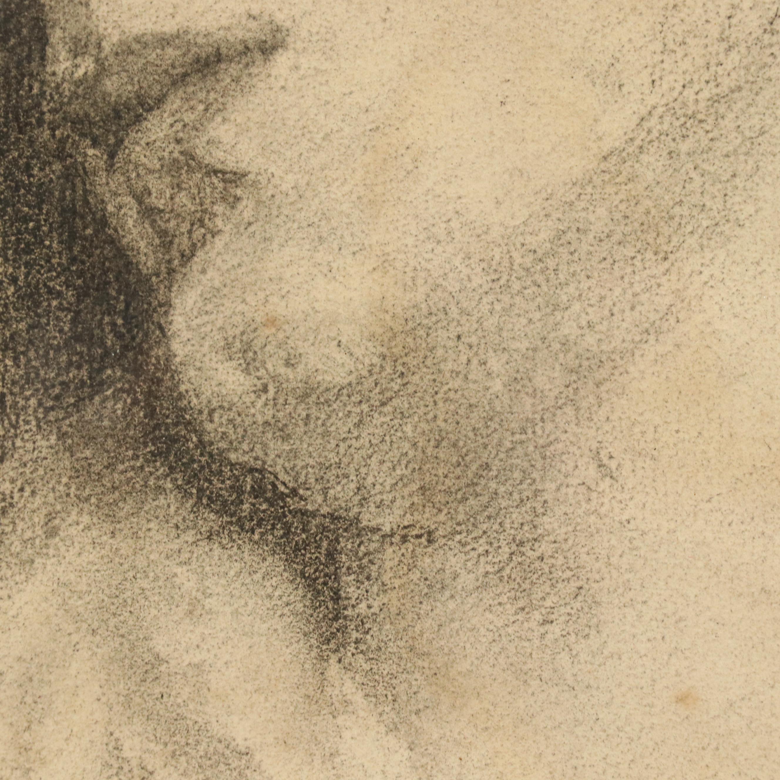 Lillian Wyler Bettman Charcoal Portrait Drawing of Woman, 1911