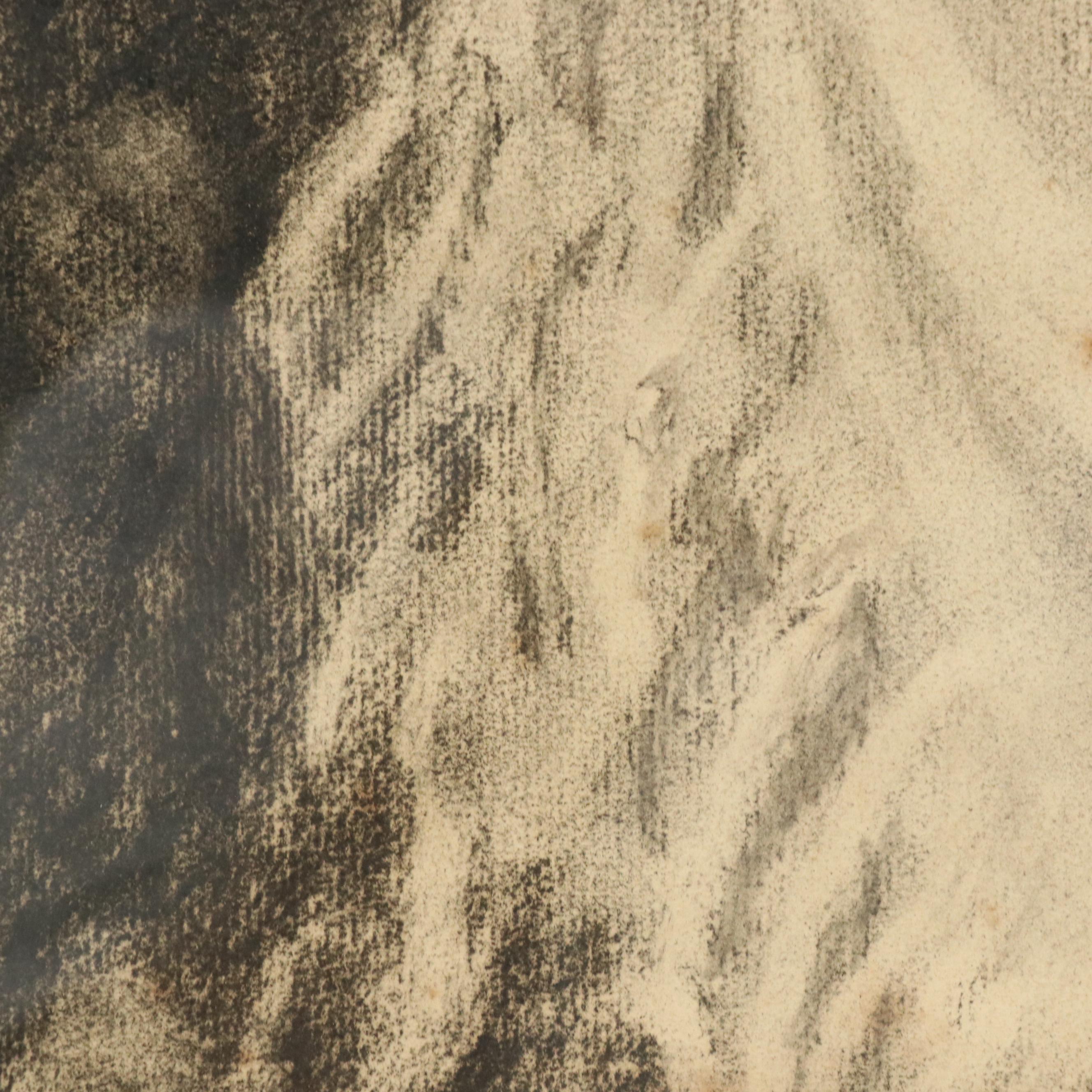 Lillian Wyler Bettman Charcoal Portrait Drawing of Woman, 1911