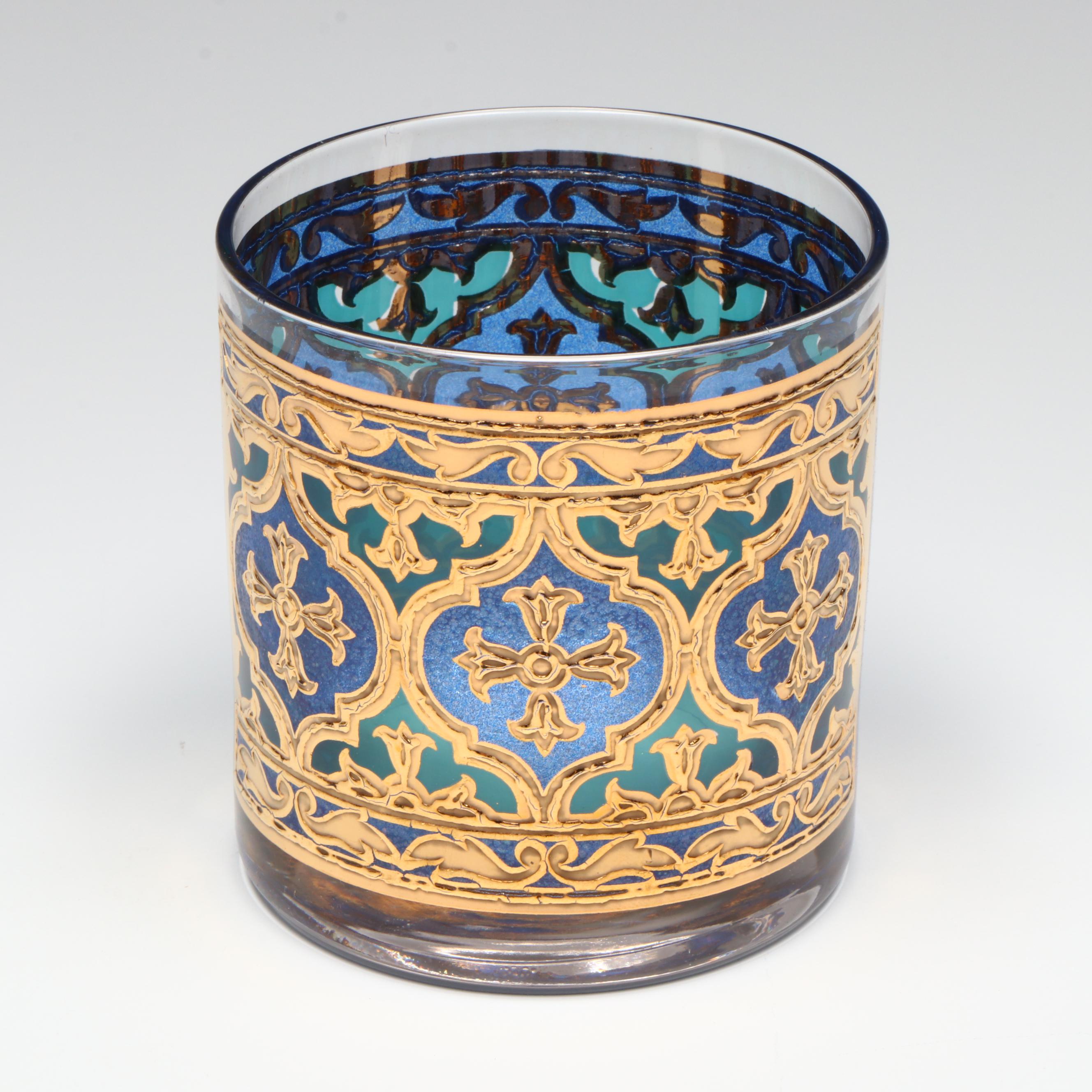 Georges Briard "Firenza" Gilt Glass Old Fashioned Glasses