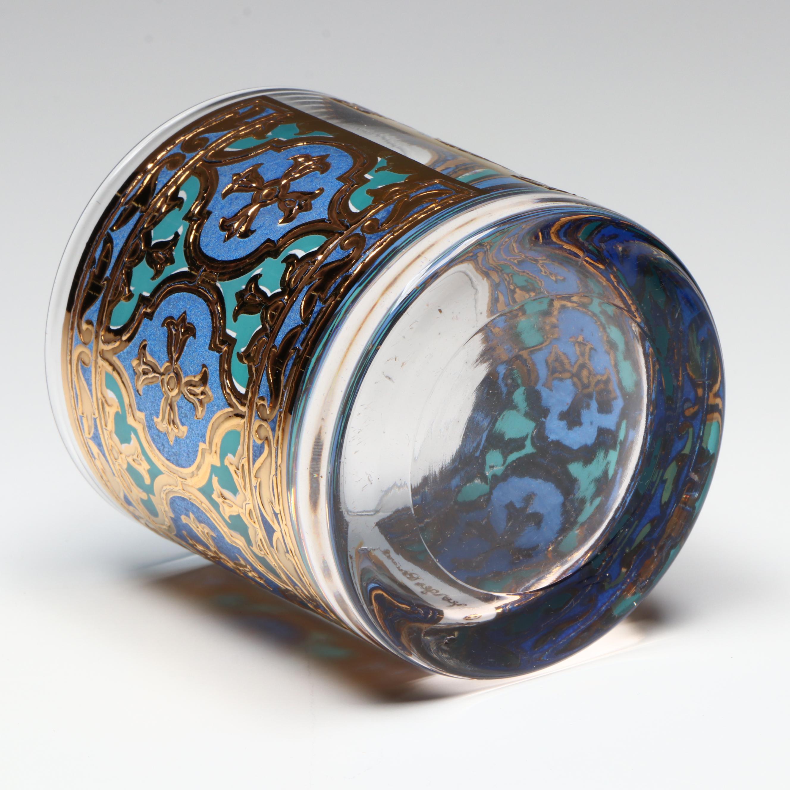 Georges Briard "Firenza" Gilt Glass Old Fashioned Glasses