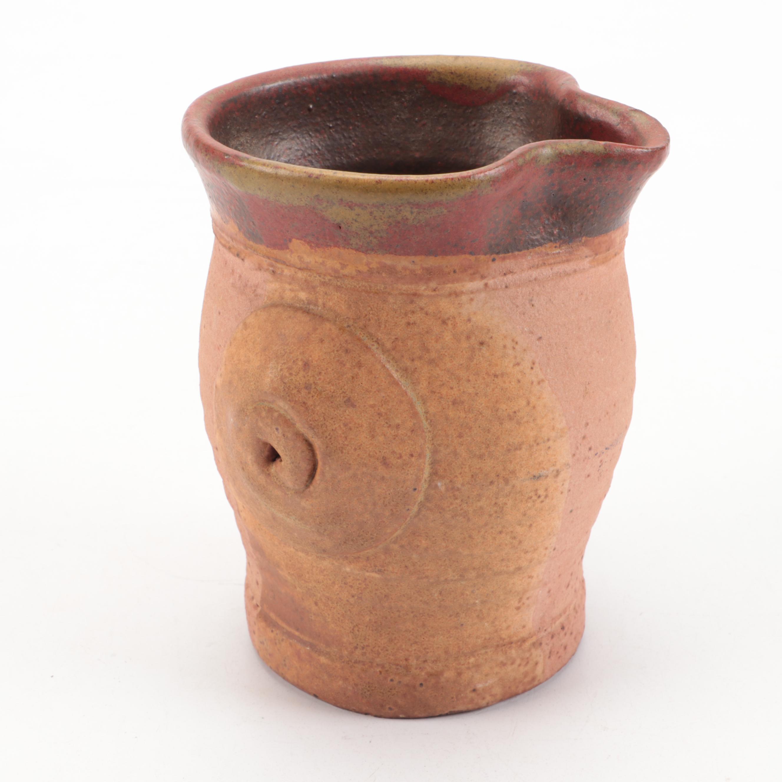 Alfareia Jimenez Pottery Aztec Calendar Charger with Wedding Vase and Pitcher