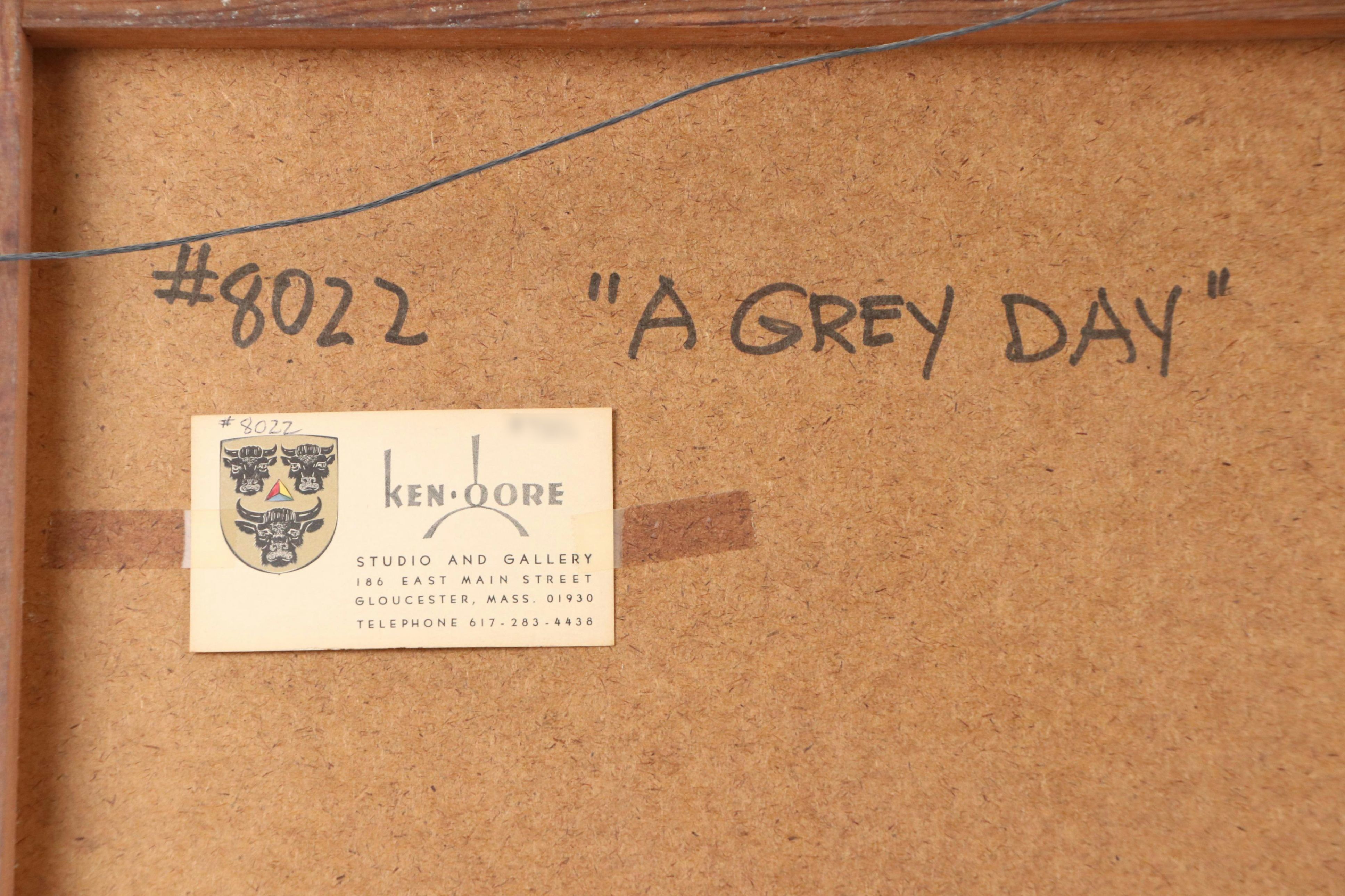 Ken Gore Impasto Seascape Oil Painting "A Grey Day," Mid to Late 20th Century