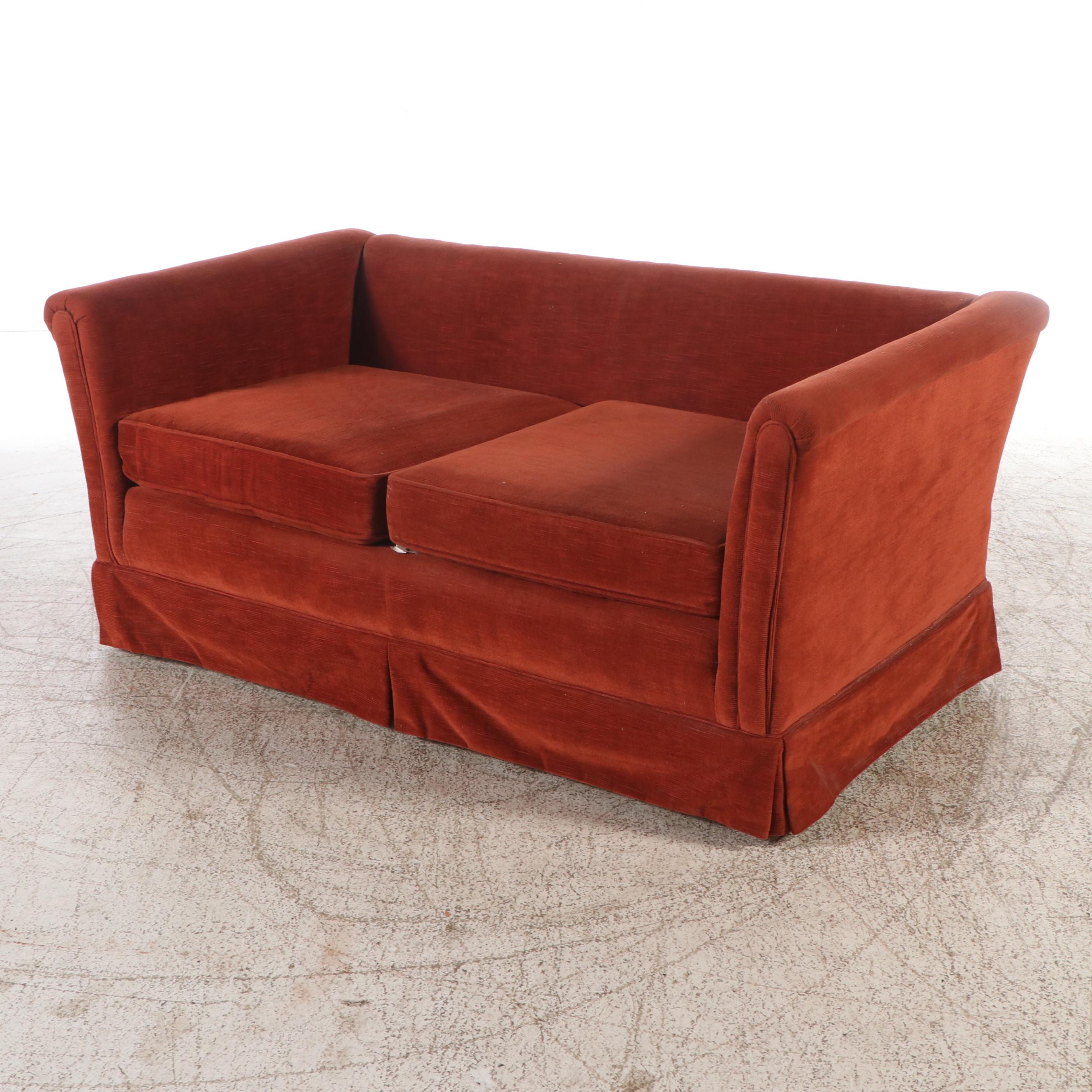 Surry Collection Burnt Orange Chenille Loveseat