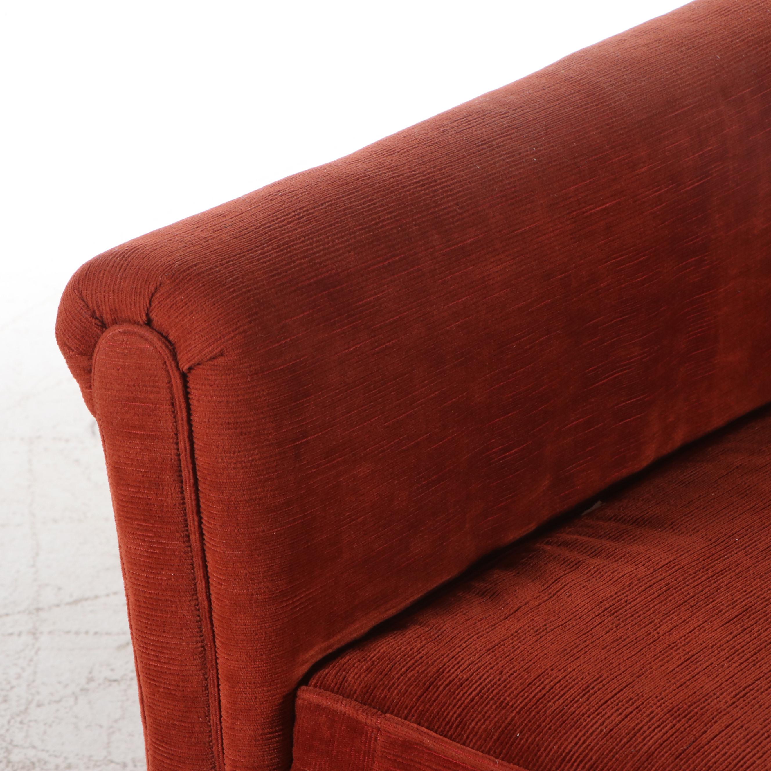 Surry Collection Burnt Orange Chenille Loveseat