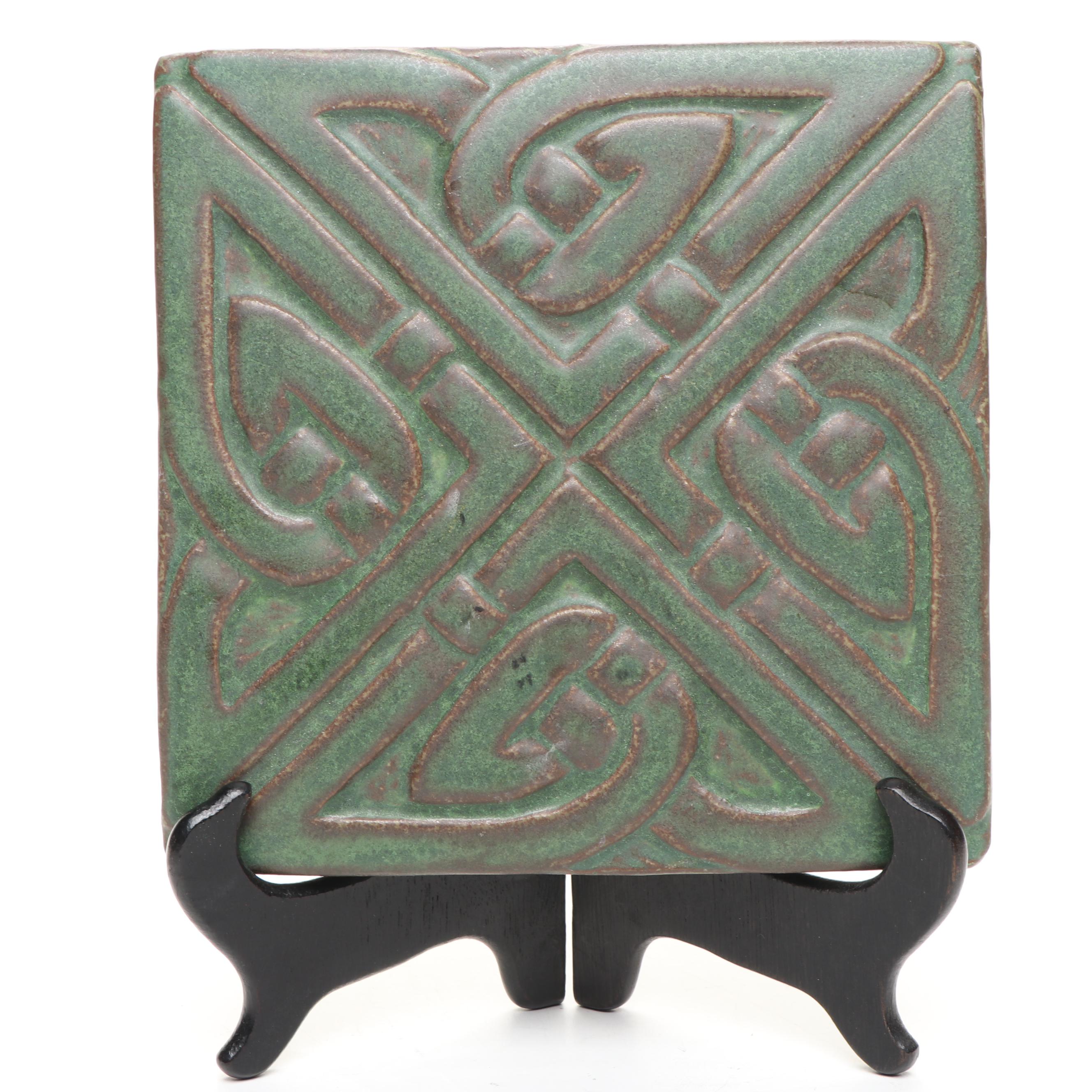 Motawi Celtic Knot Ceramic Tile with Pewabic and Other Art Tiles
