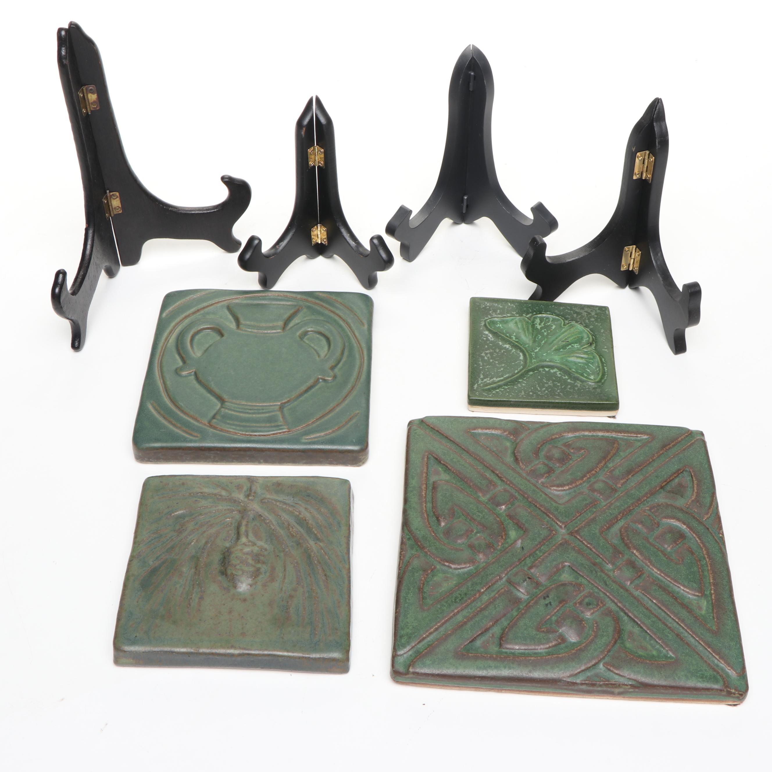 Motawi Celtic Knot Ceramic Tile with Pewabic and Other Art Tiles