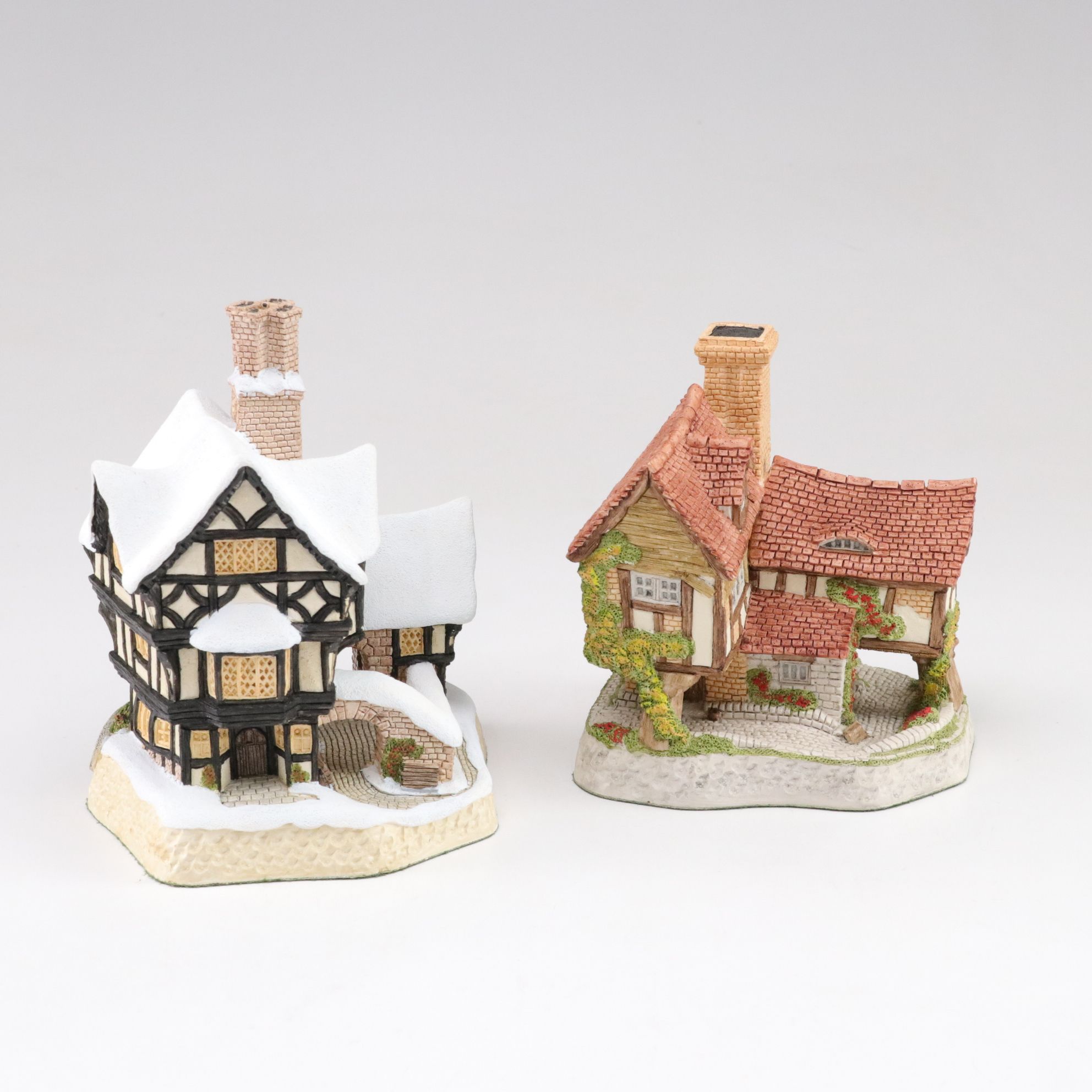 David Winter "The Printer" and "The Bookbinder" Bookends with Cottages