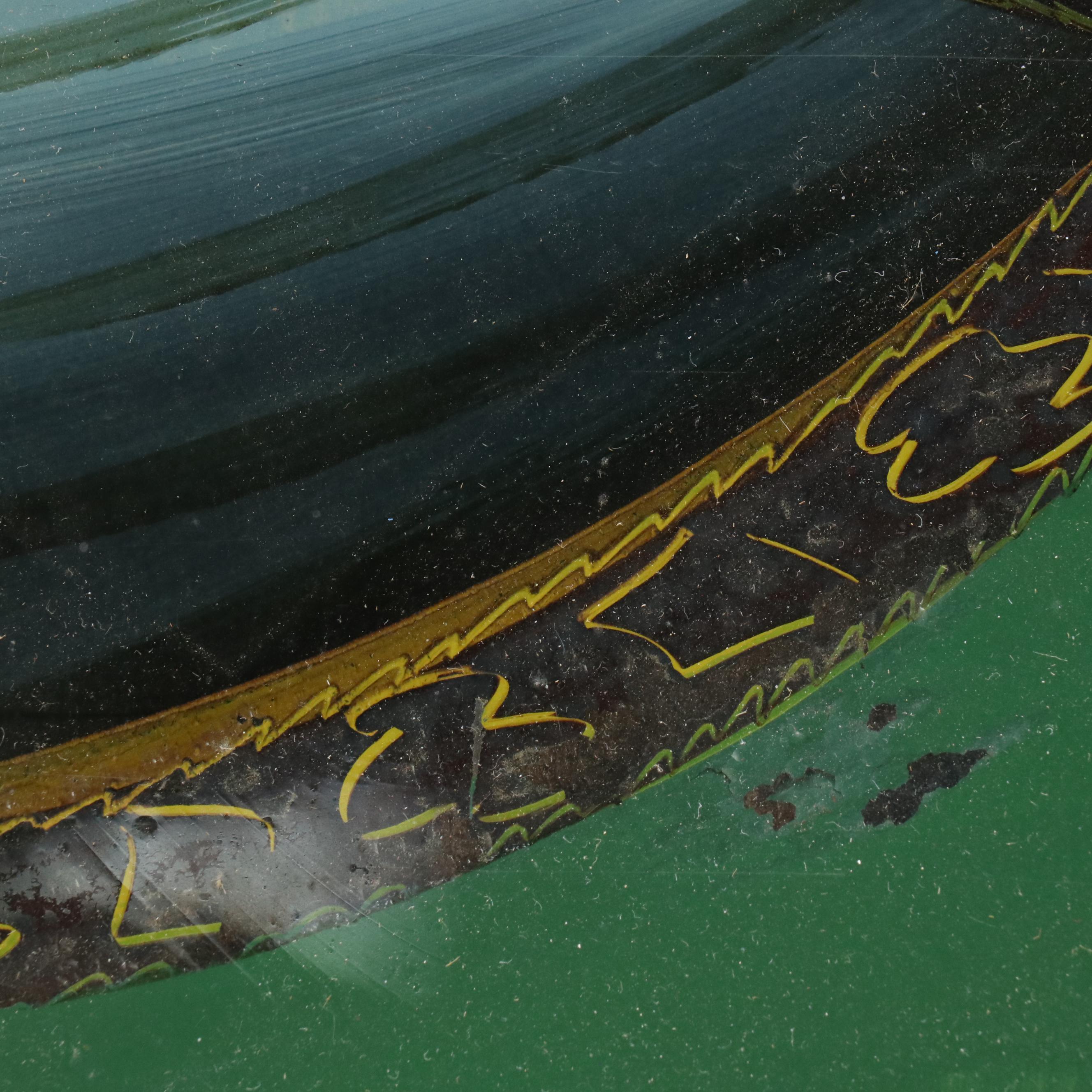 American Empire Style Giltwood Trumeau Mirror with Reverse Painted Glass Panel