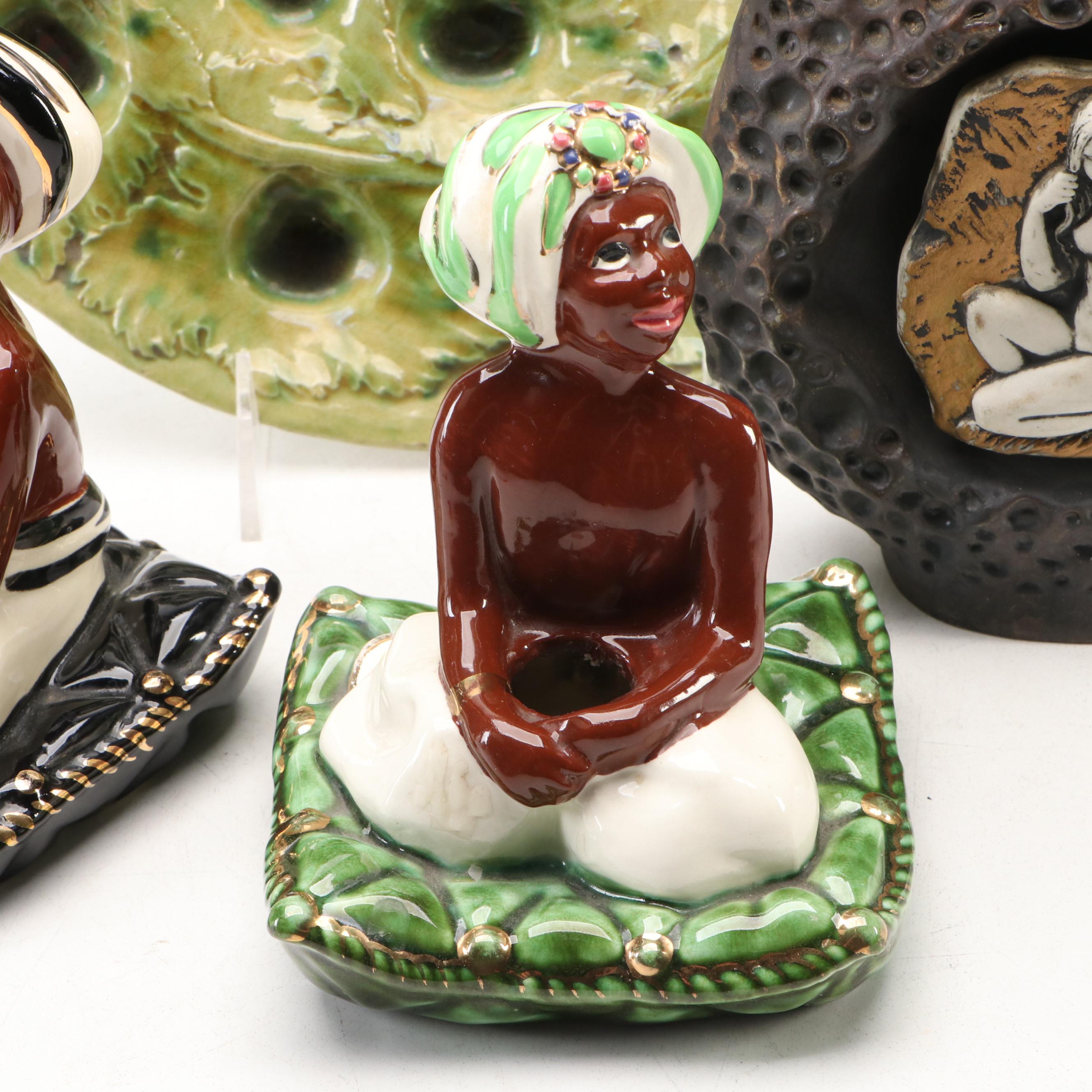 Brayton Laguna Candlesticks, Italian Casa Vino Decanter, Aluminum Elephant, More