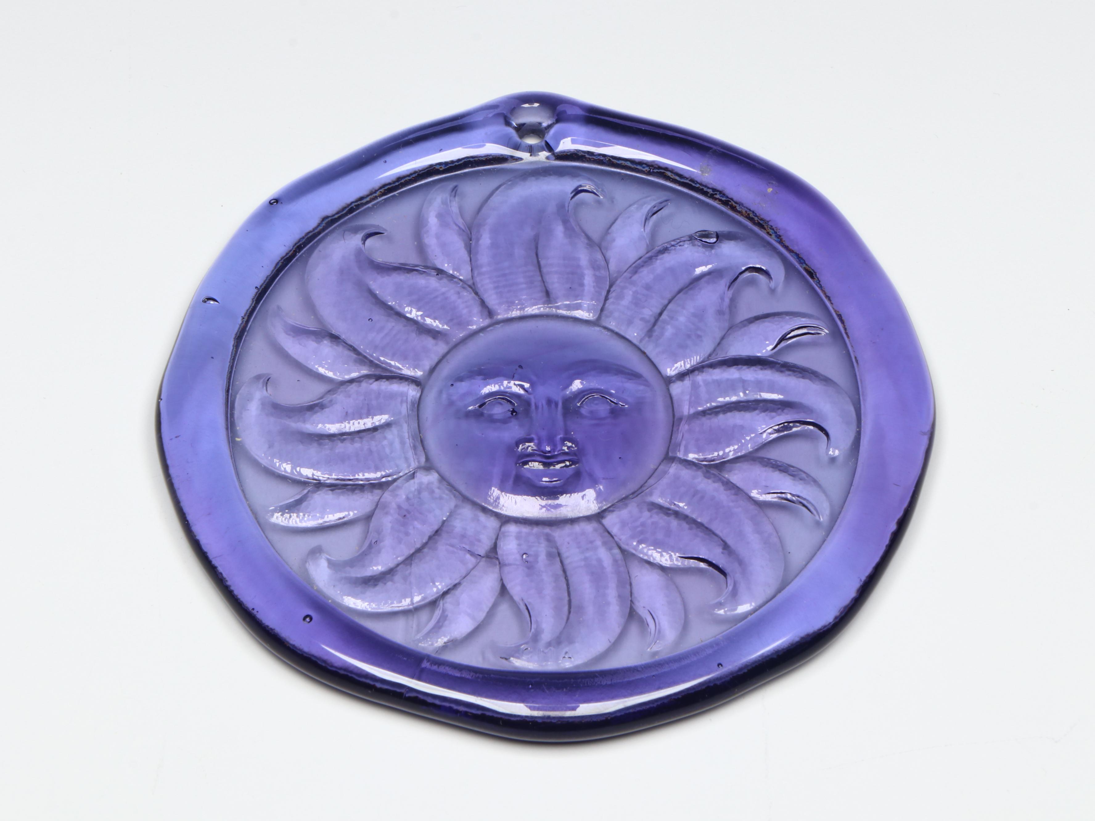 Wooden Votive Candle Holder with Art Glass Hanging Sun Catchers