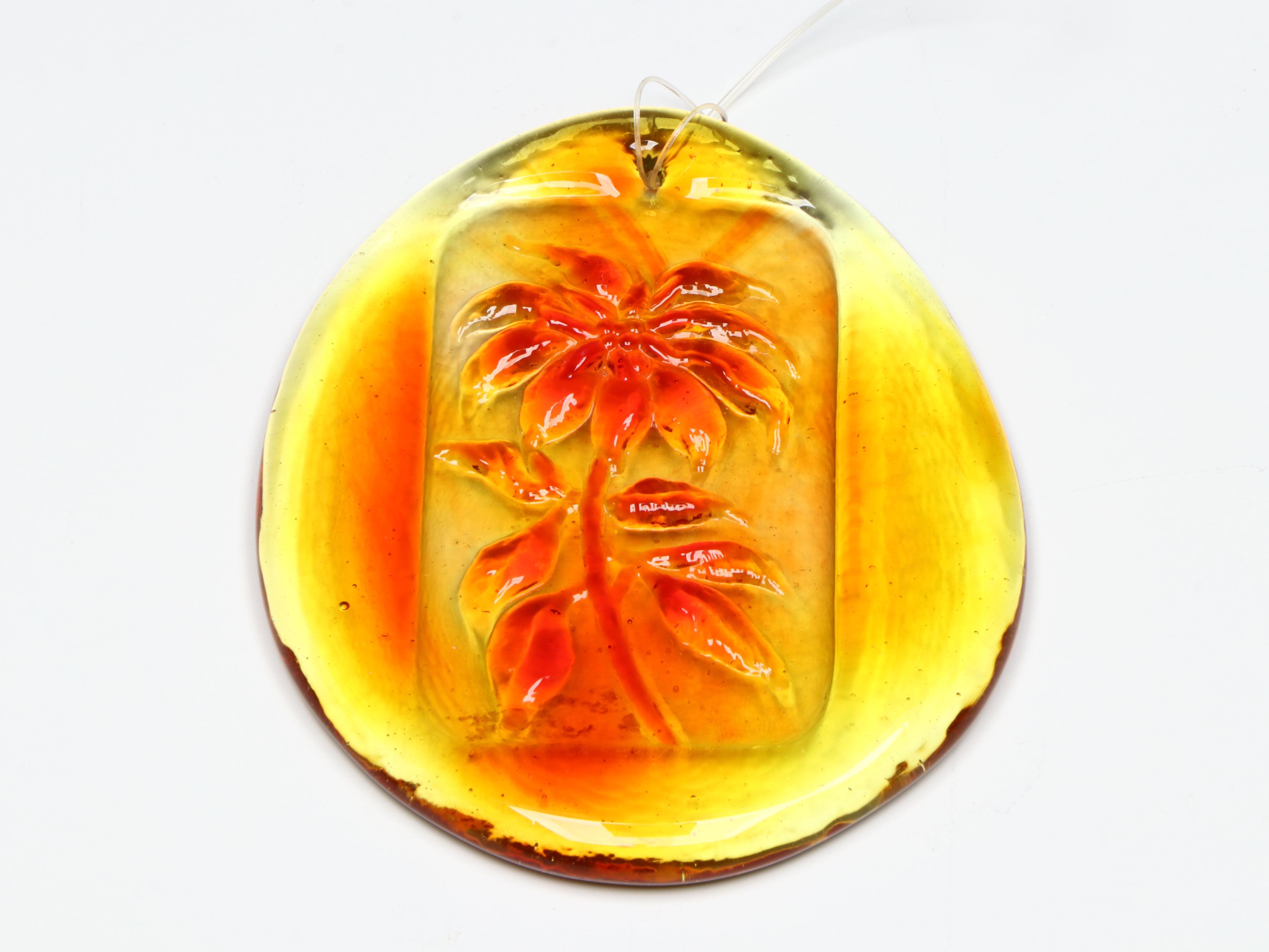 Wooden Votive Candle Holder with Art Glass Hanging Sun Catchers