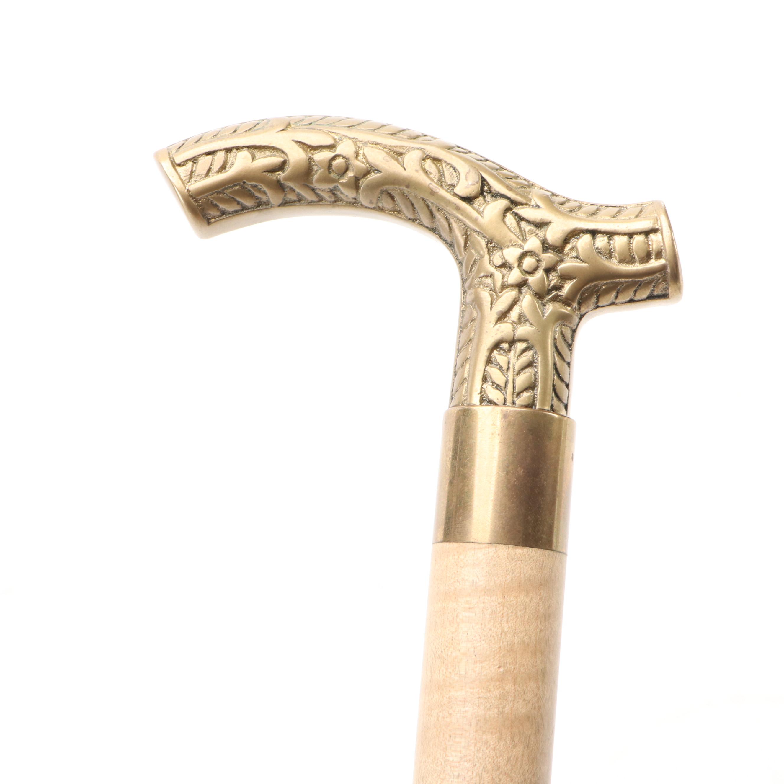 Tiger Maple Three-Part Walking Stick, Late 20th Century