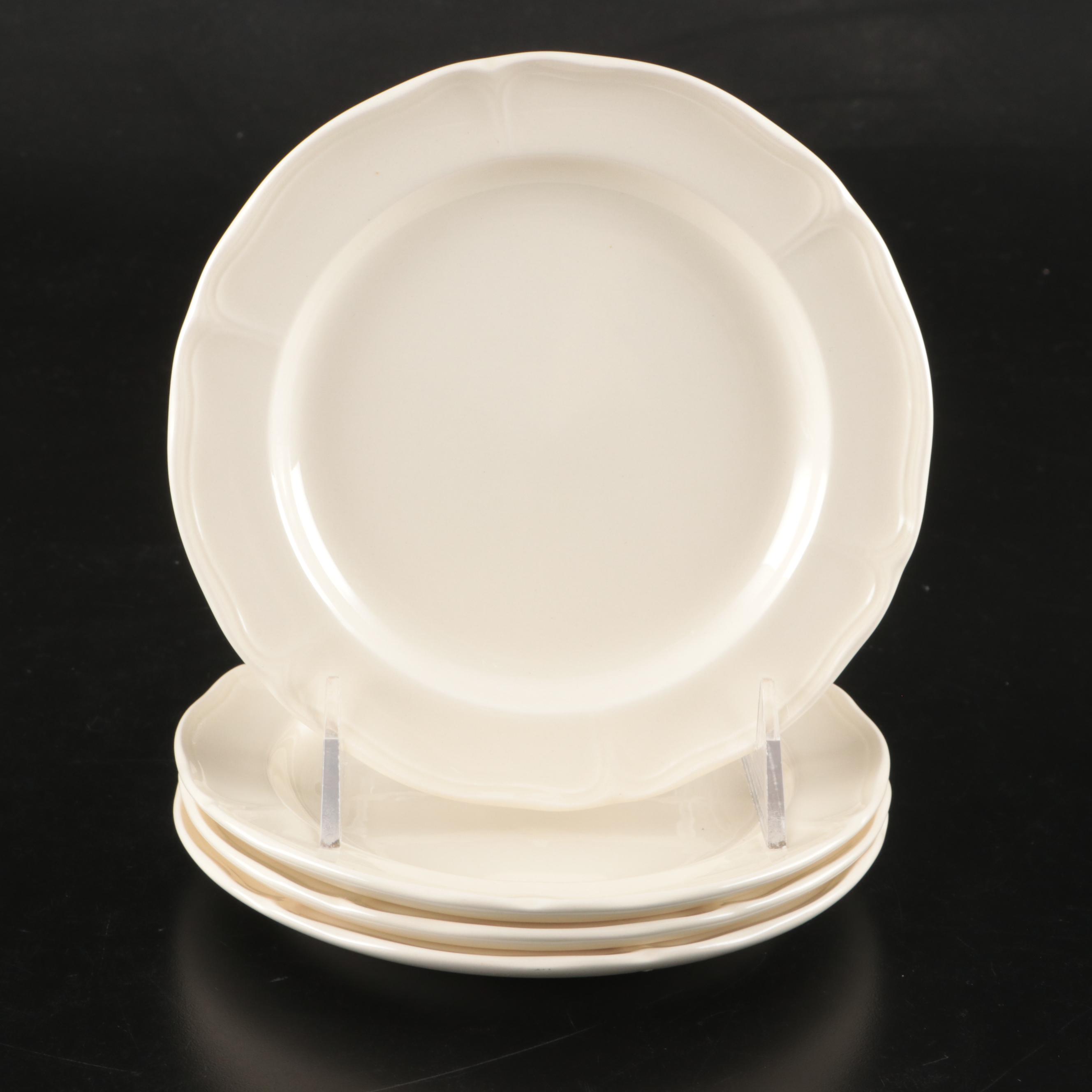 Red Cliff "Heirloom" Scalloped Ironstone Plates with Wedgwood Ceramic Dinnerware