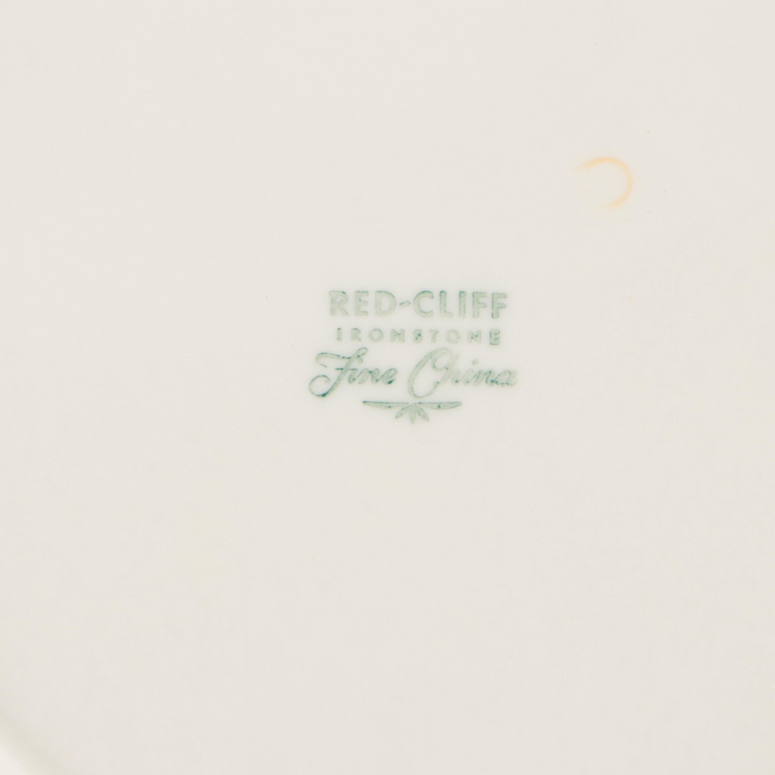 Red Cliff "Heirloom" Scalloped Ironstone Plates with Wedgwood Ceramic Dinnerware