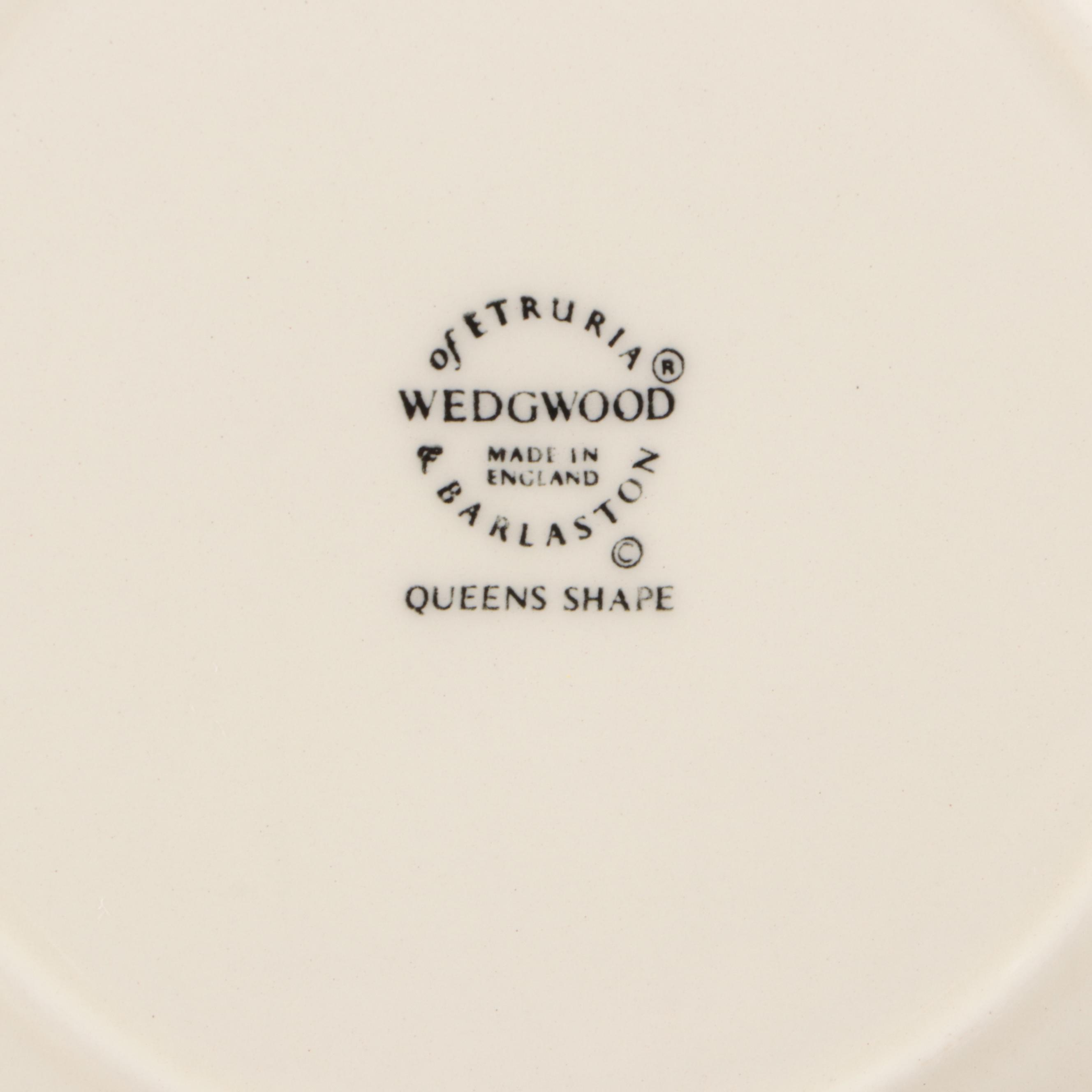 Red Cliff "Heirloom" Scalloped Ironstone Plates with Wedgwood Ceramic Dinnerware