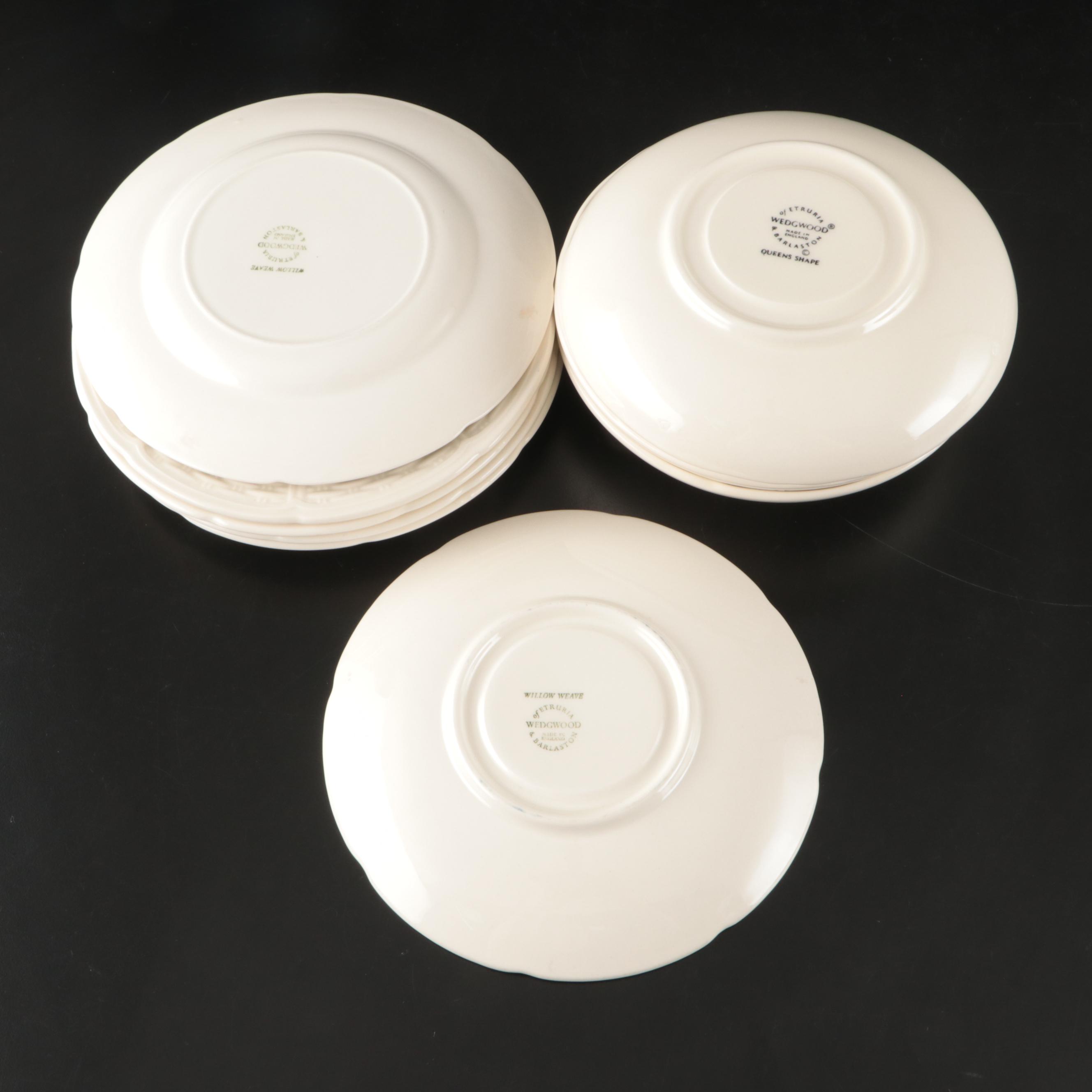 Red Cliff "Heirloom" Scalloped Ironstone Plates with Wedgwood Ceramic Dinnerware