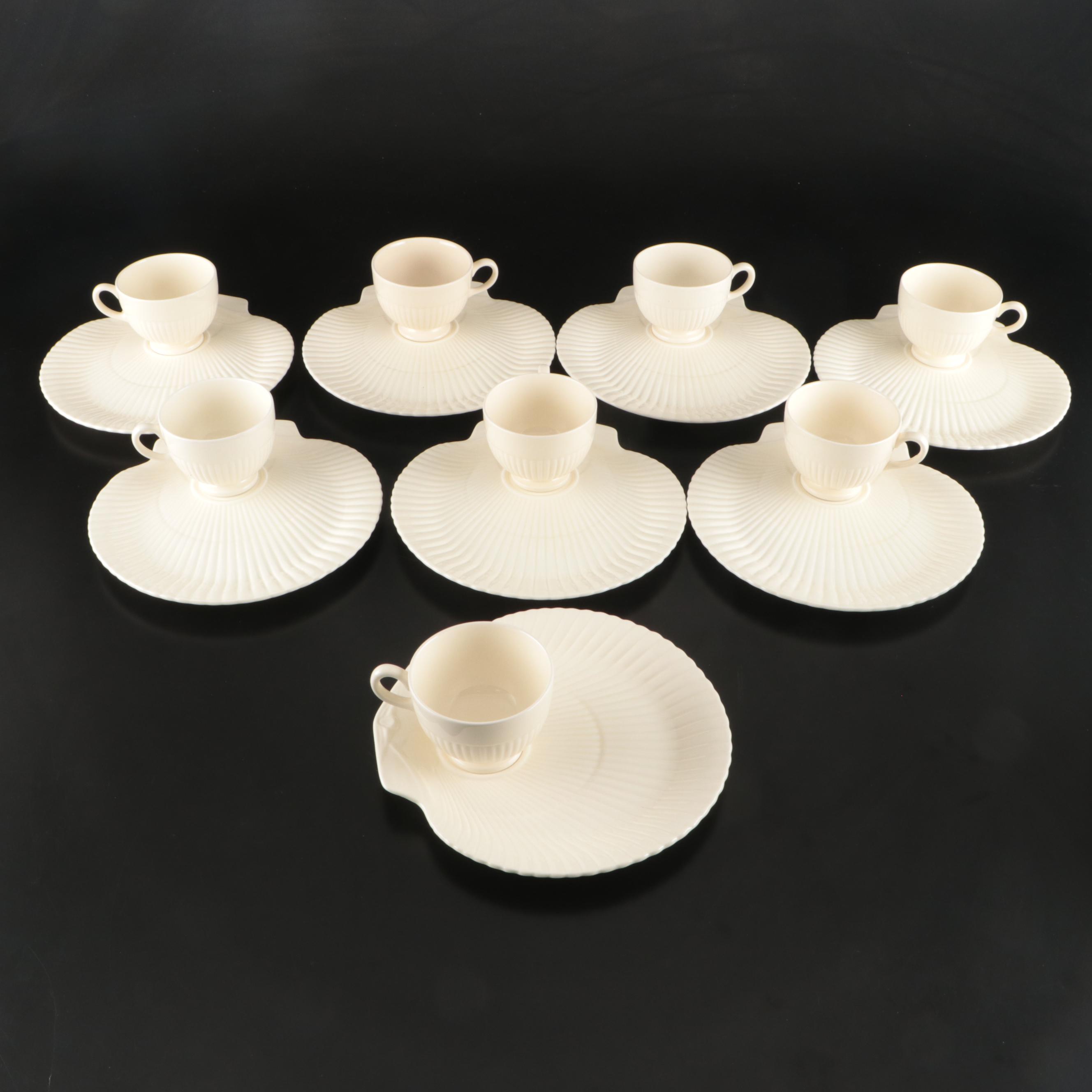 Red Cliff "Heirloom" Scalloped Ironstone Plates with Wedgwood Ceramic Dinnerware