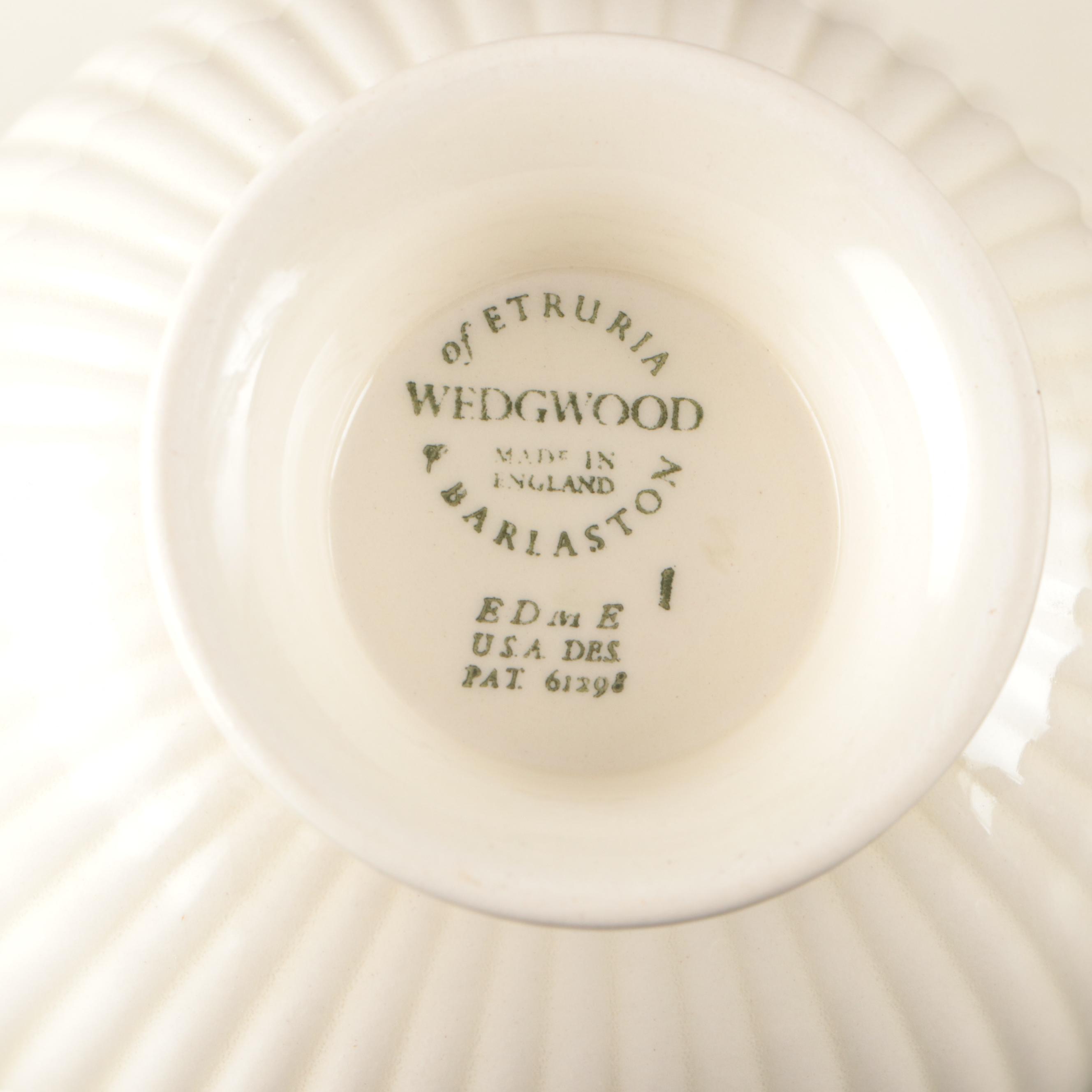 Red Cliff "Heirloom" Scalloped Ironstone Plates with Wedgwood Ceramic Dinnerware