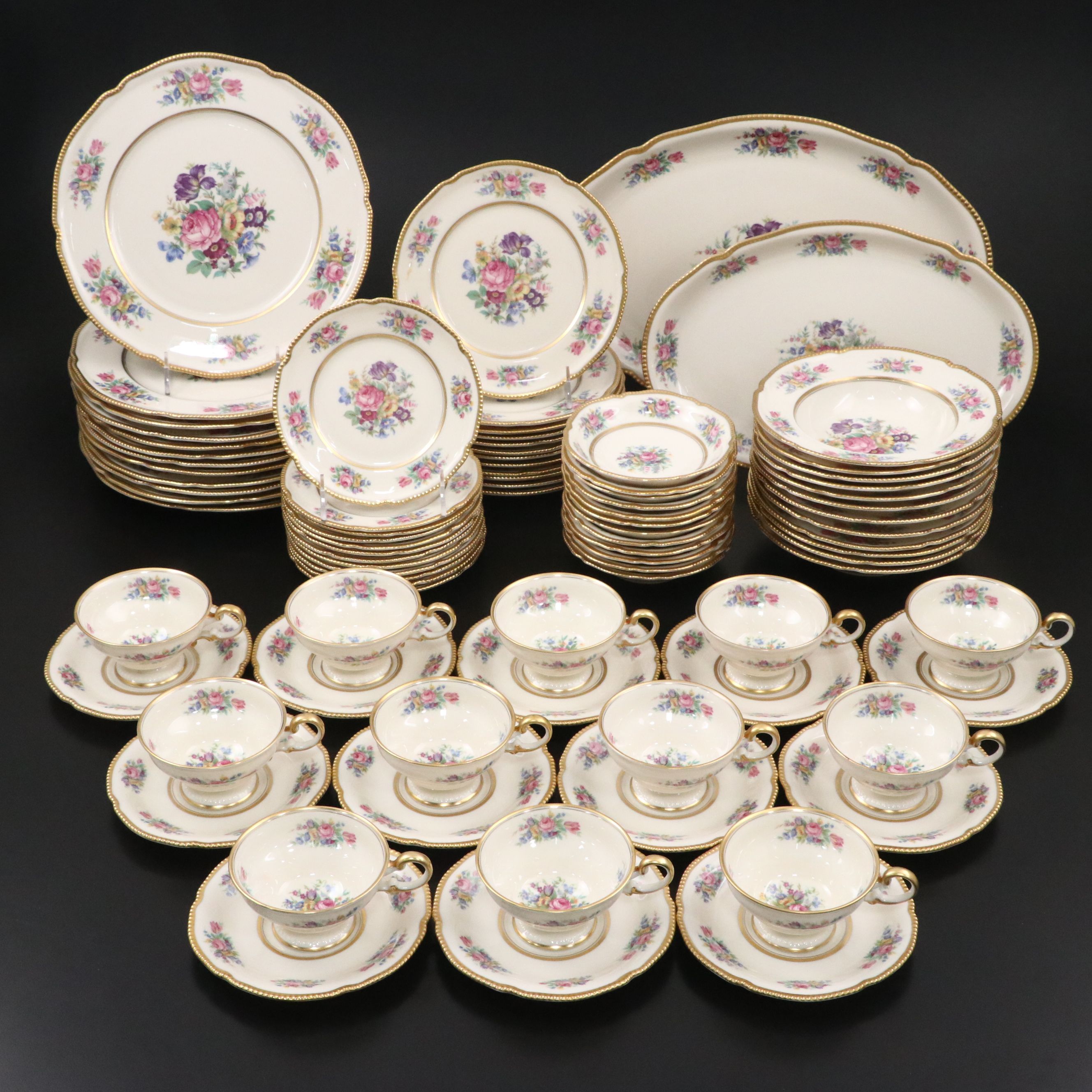 Castleton "Castleton Rose" Porcelain Tableware, Mid to Late 20th C.