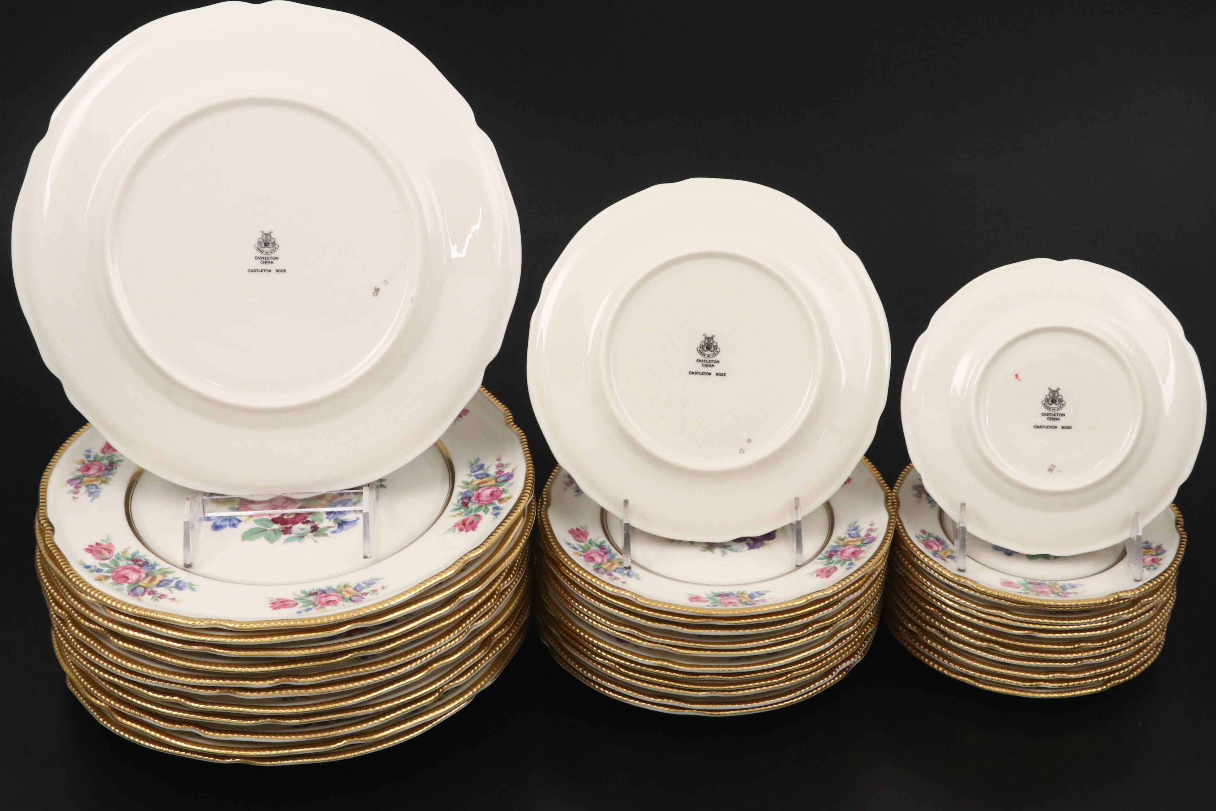 Castleton "Castleton Rose" Porcelain Tableware, Mid to Late 20th C.