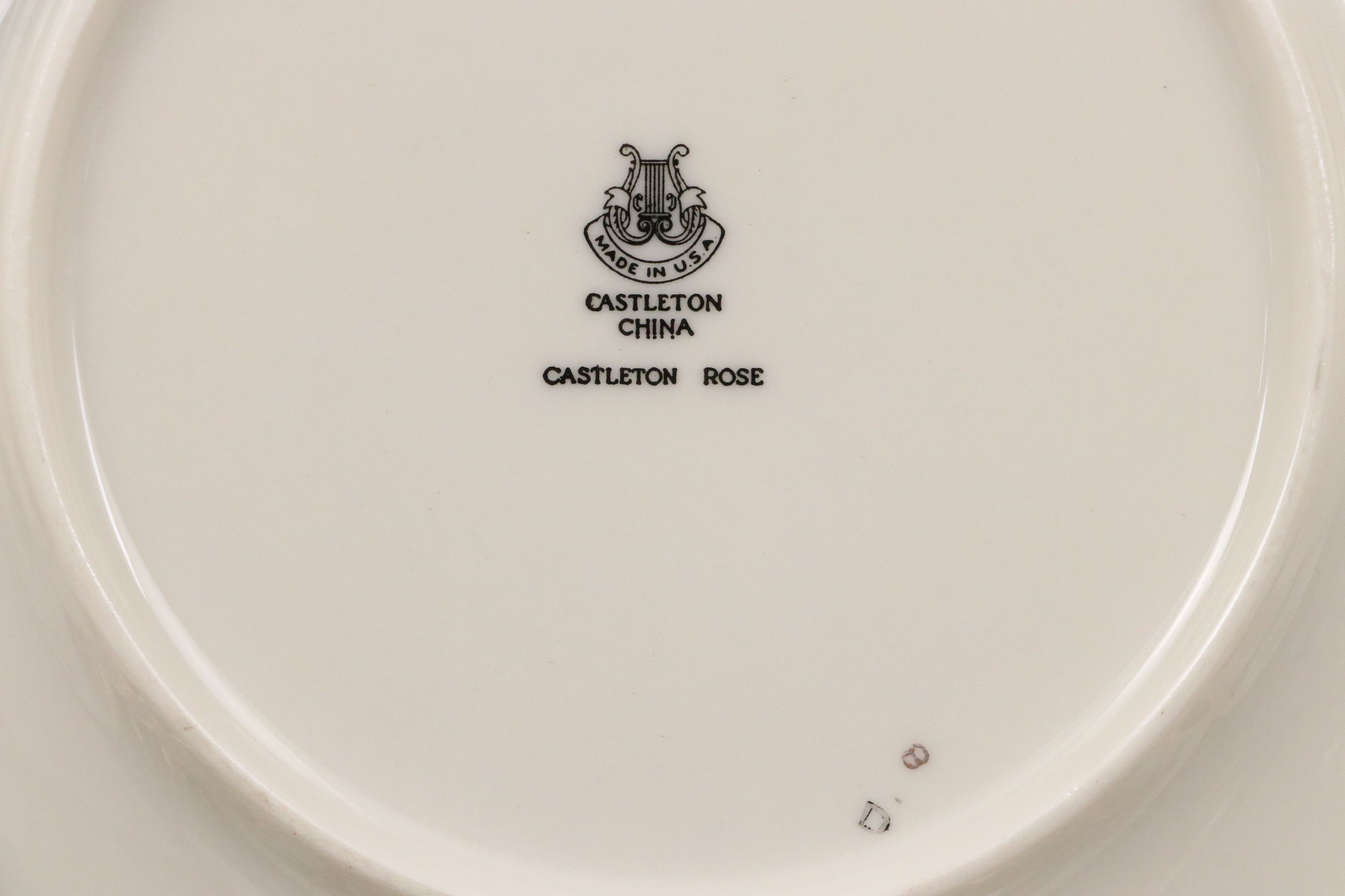Castleton "Castleton Rose" Porcelain Tableware, Mid to Late 20th C.
