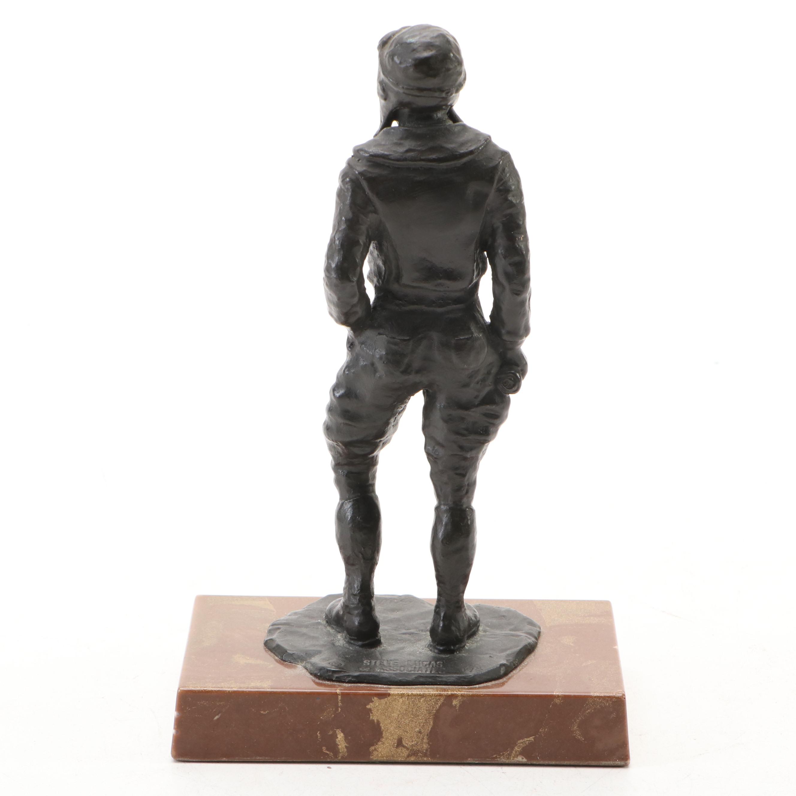 Bronzed Metal "Pilot" Figurine After Susan Wagner