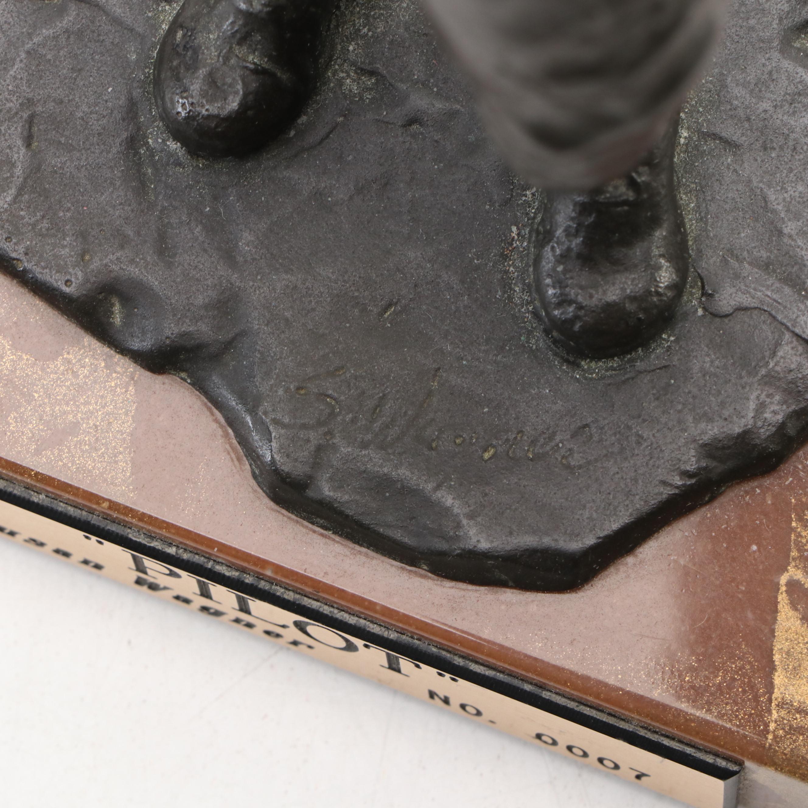 Bronzed Metal "Pilot" Figurine After Susan Wagner