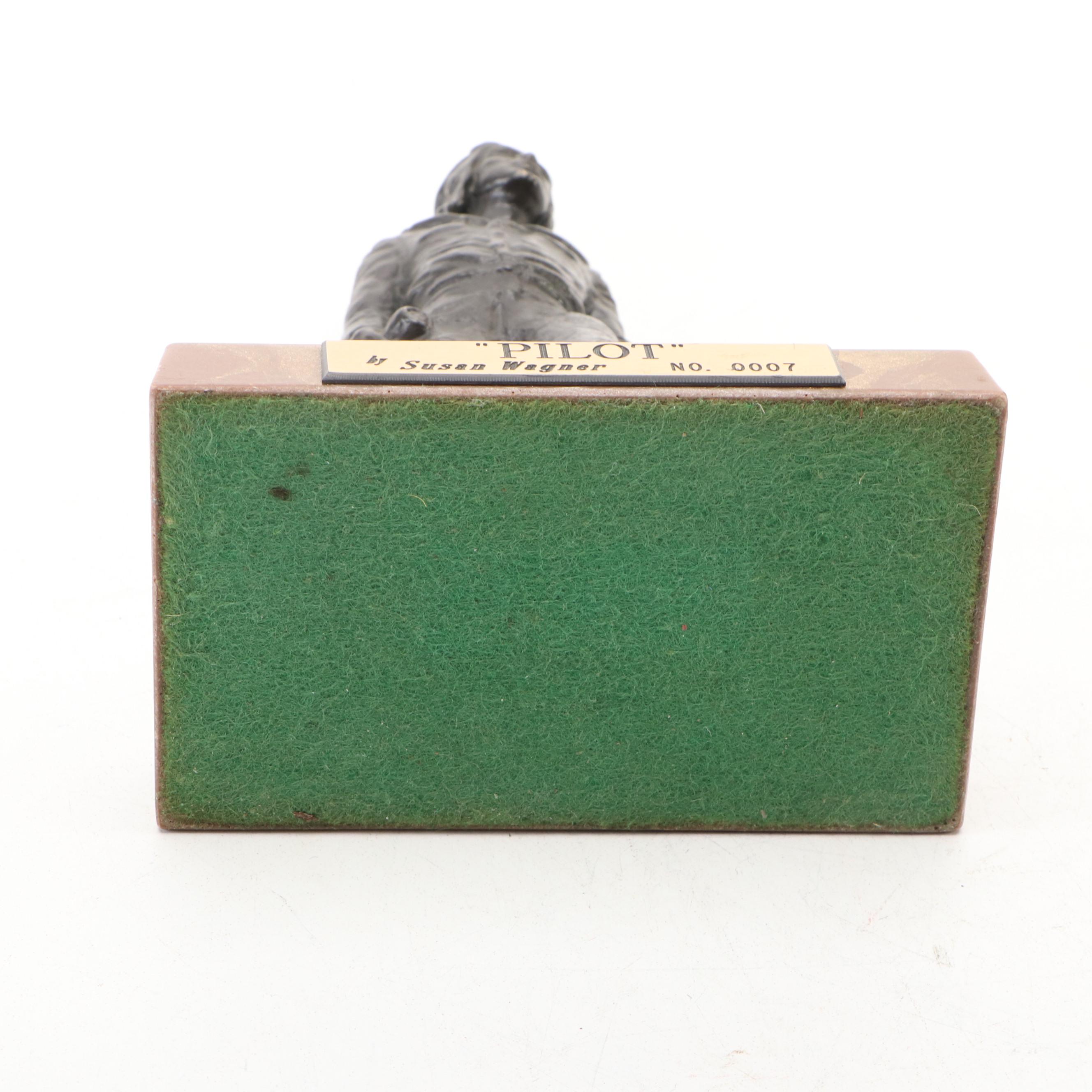 Bronzed Metal "Pilot" Figurine After Susan Wagner