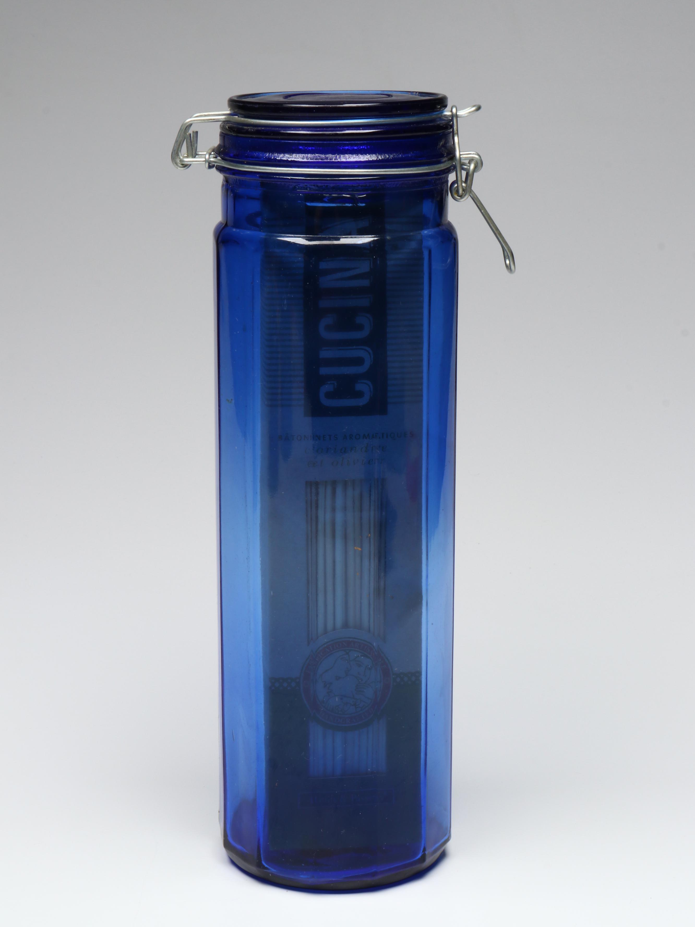 Cobalt Blue Glass Canisters with Glass Bottle and More