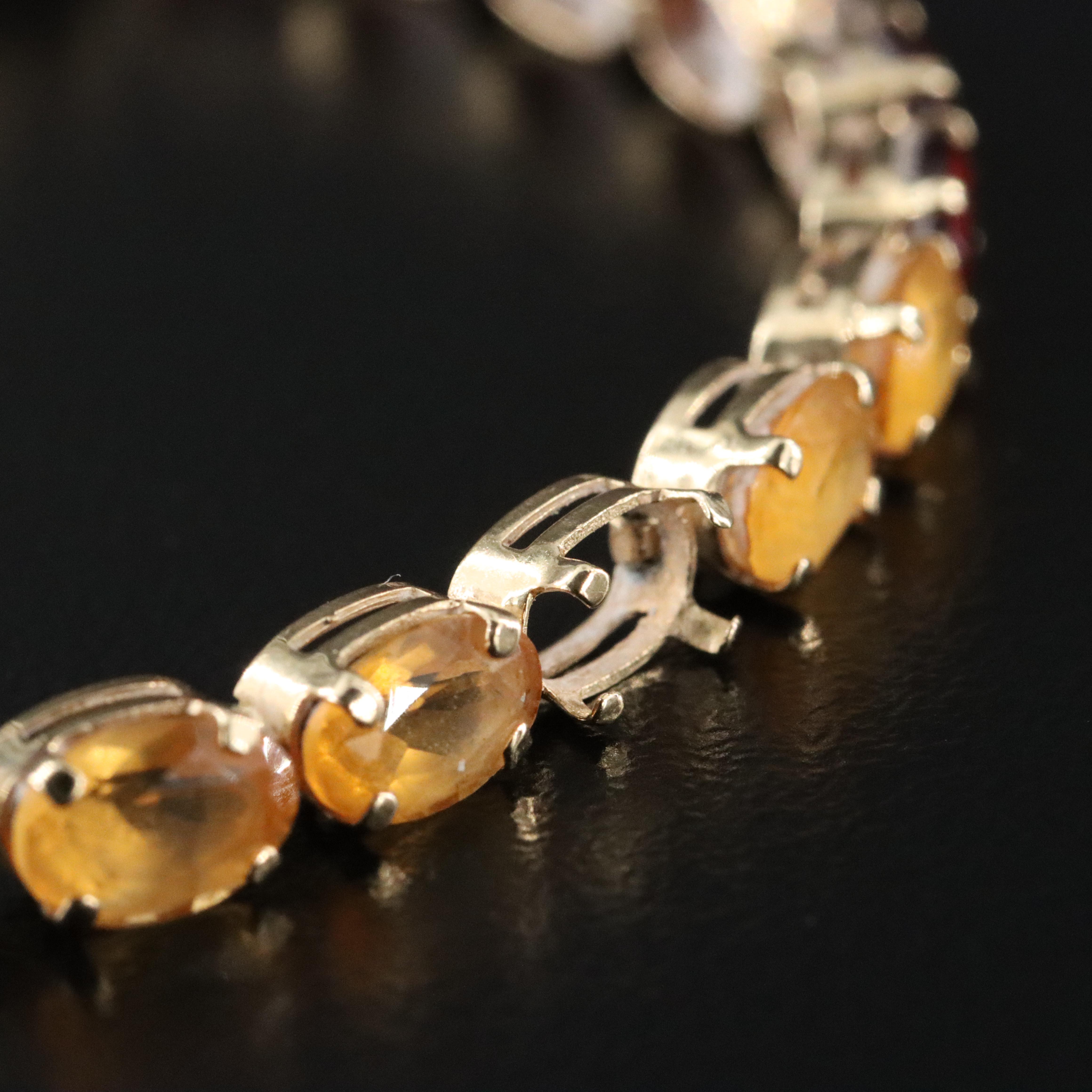 14K Gemstone Line Bracelet