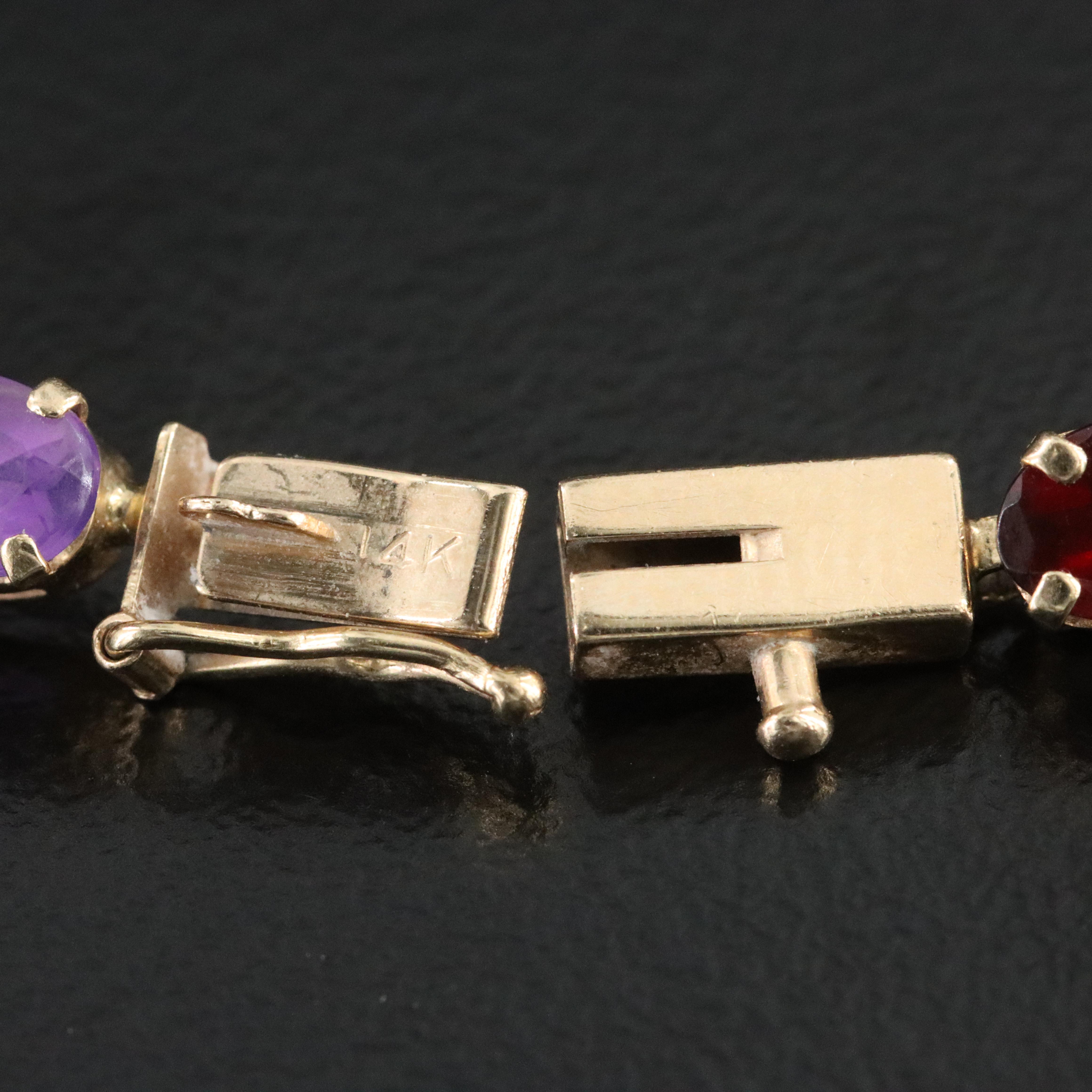 14K Gemstone Line Bracelet