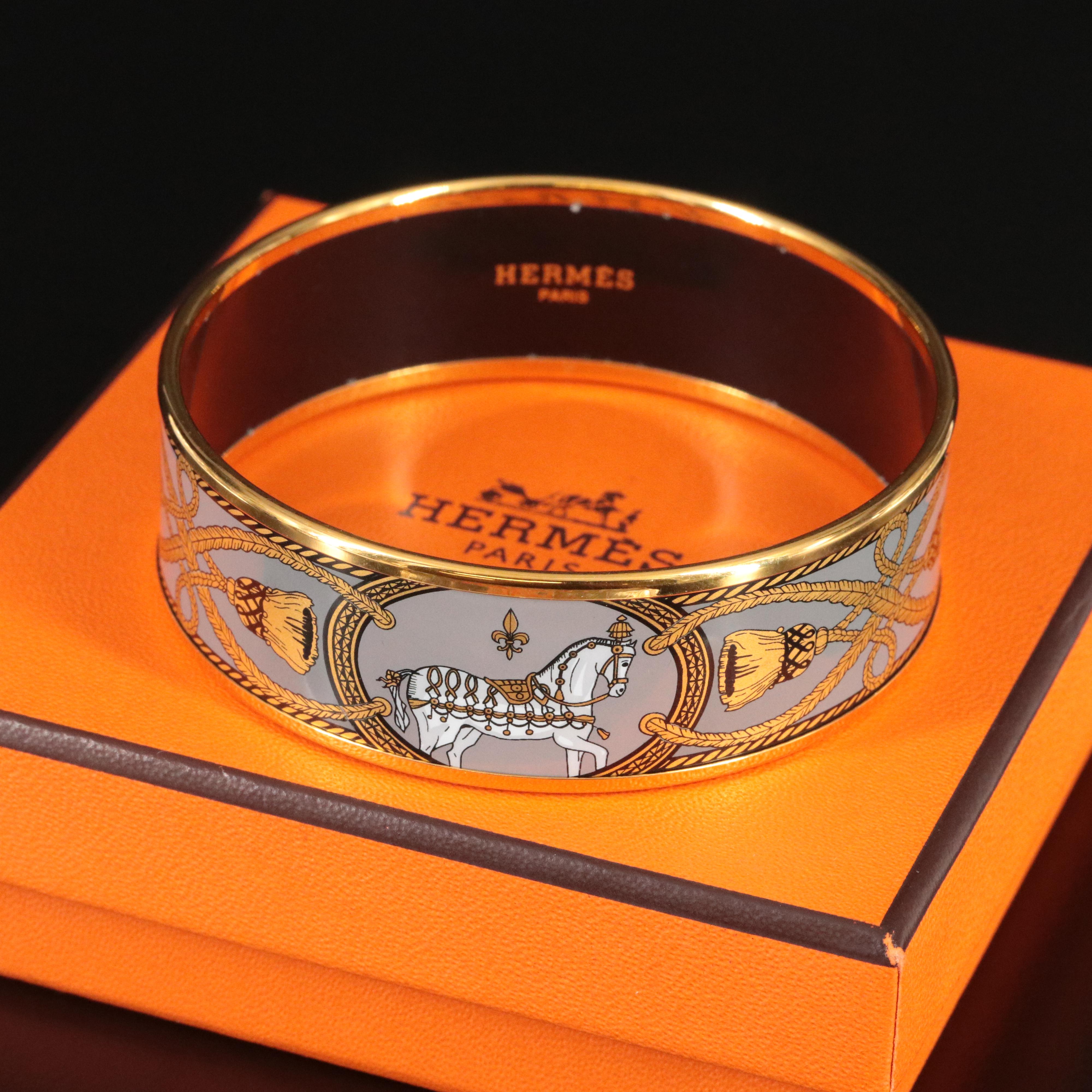 Hermès Grand Apparat Wide Enamel Bangle