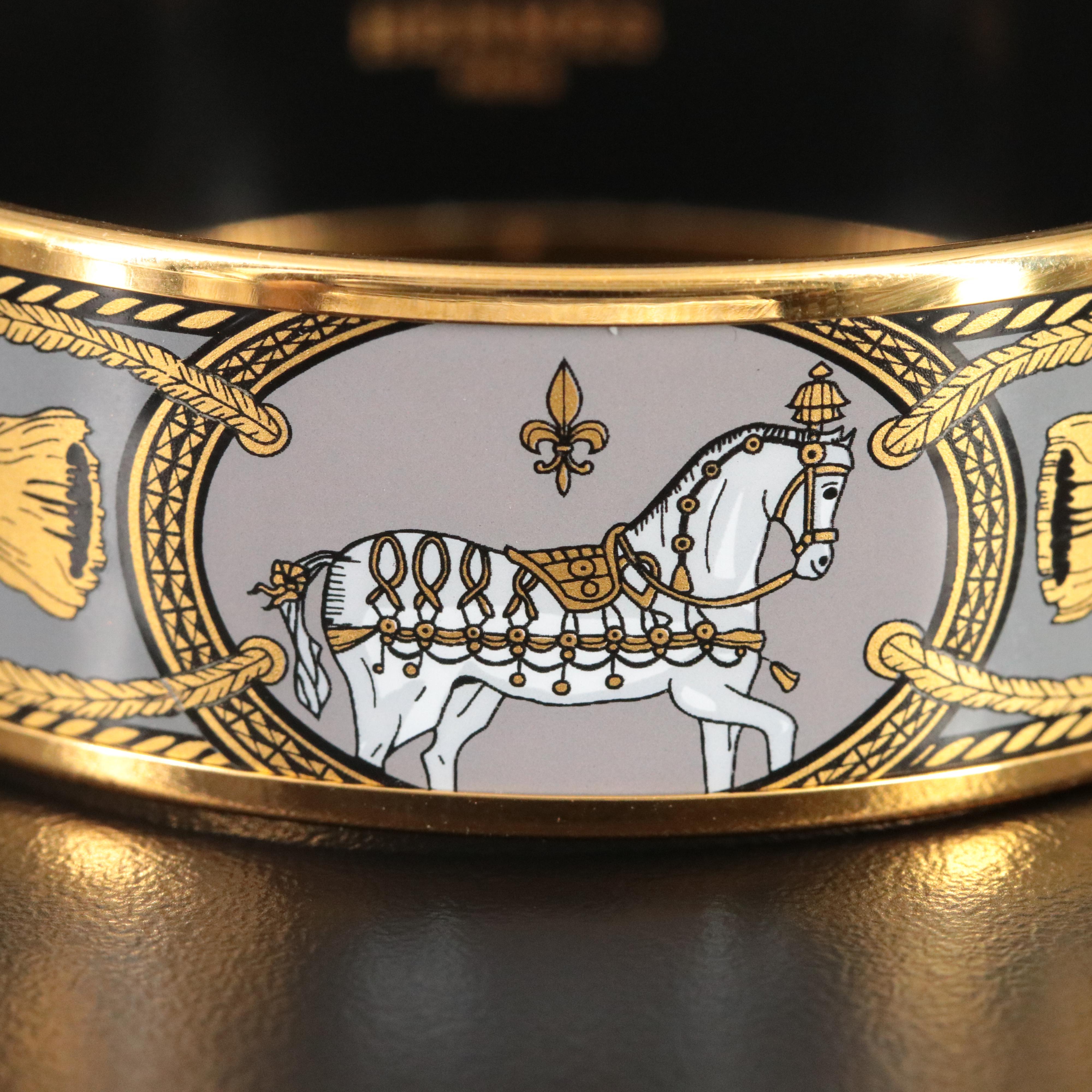 Hermès Grand Apparat Wide Enamel Bangle