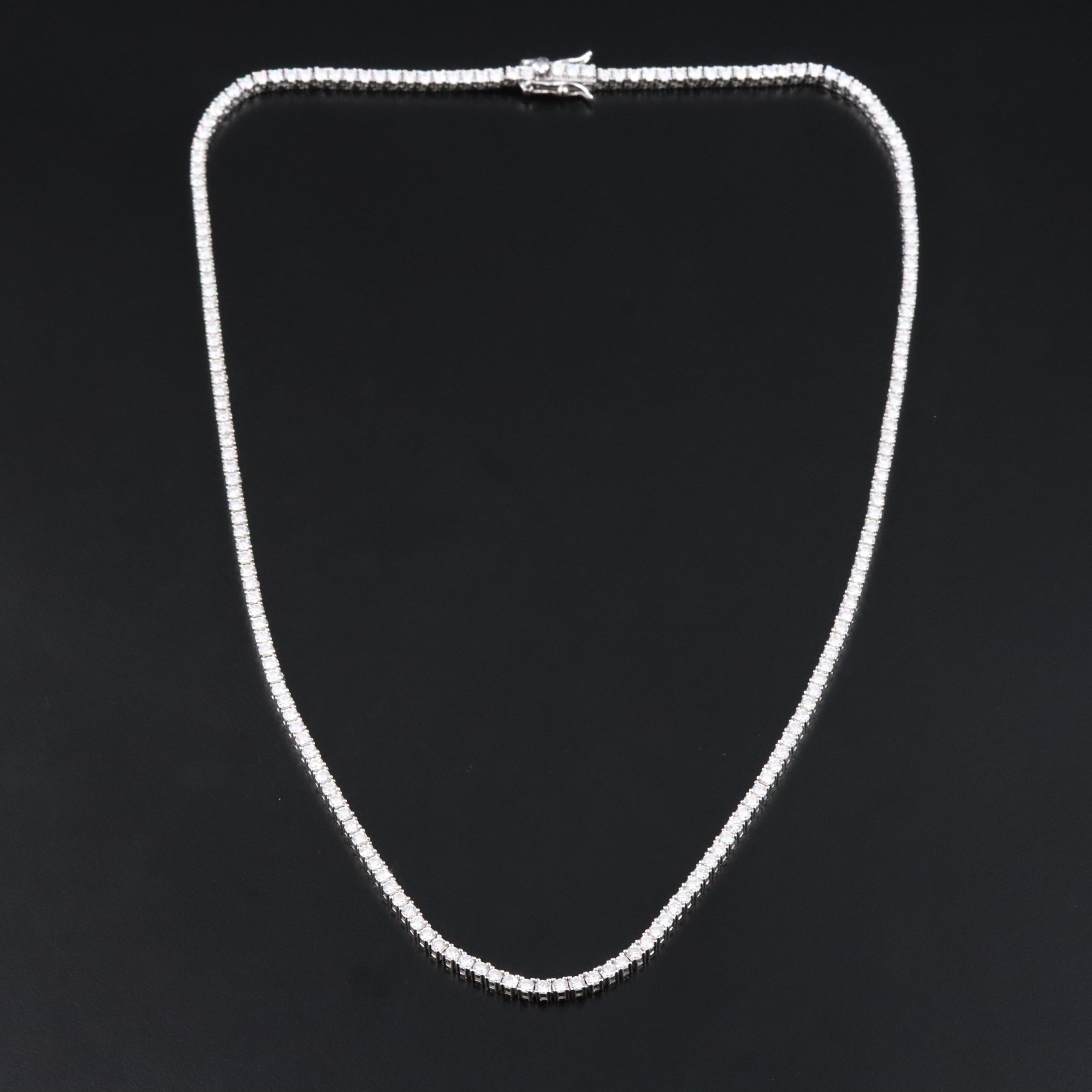 Sterling Moissanite Line Necklace