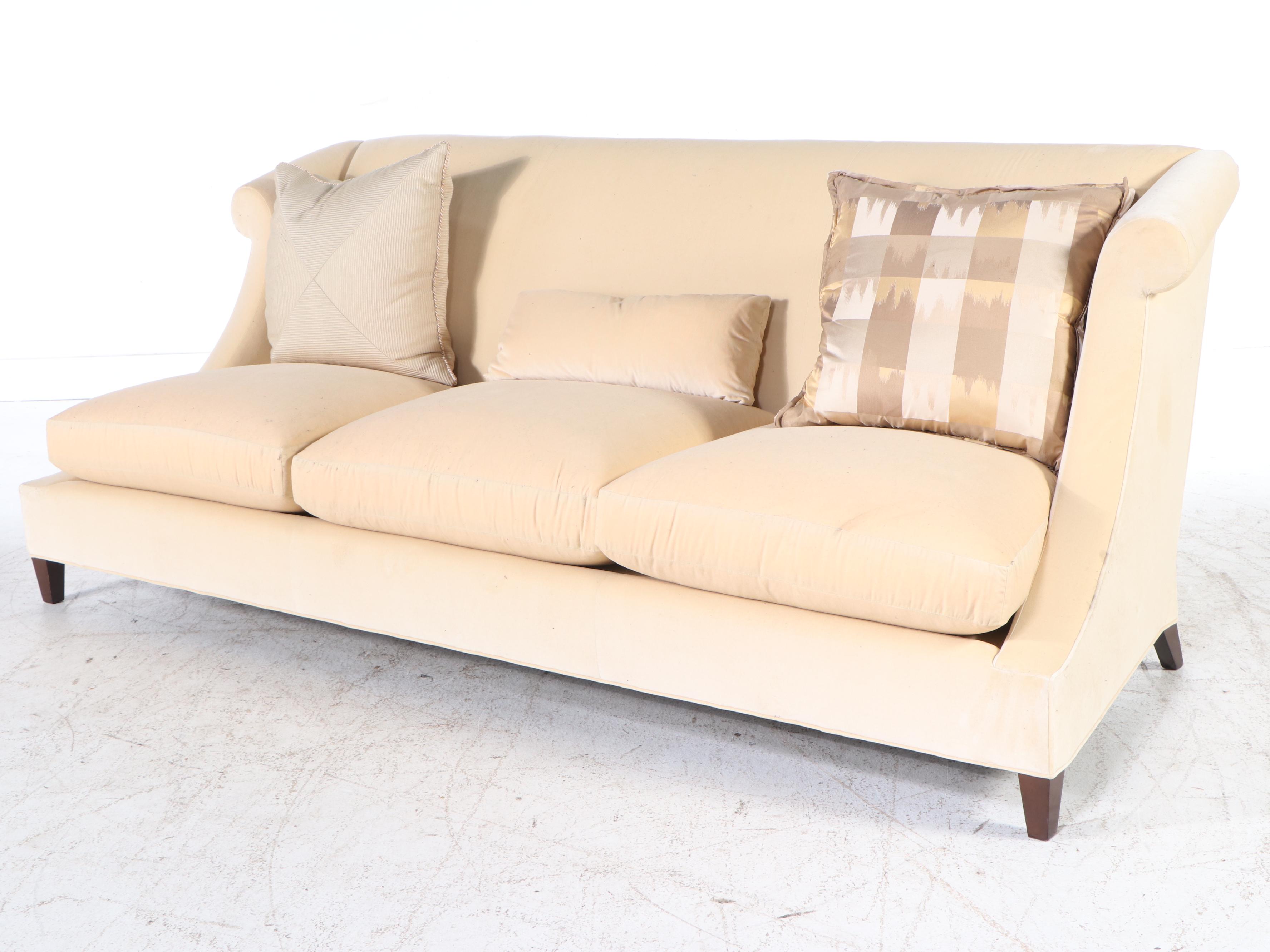 Baker Furniture The Thomas Pheasant Collection "Villa" Cream Upholstered Sofa