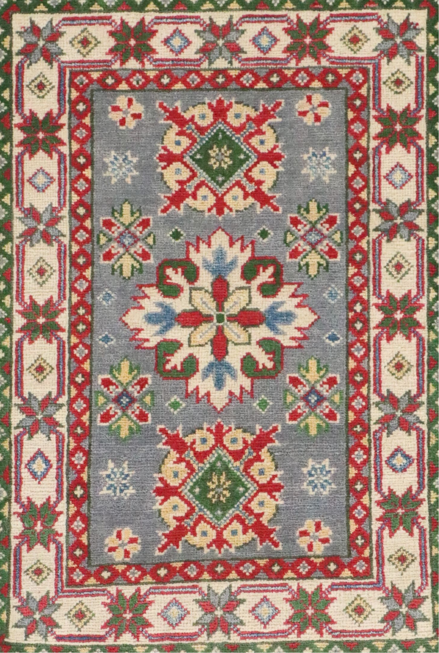 1'11 x 2'11 Hand-Knotted Afghan Kazak Accent Rug